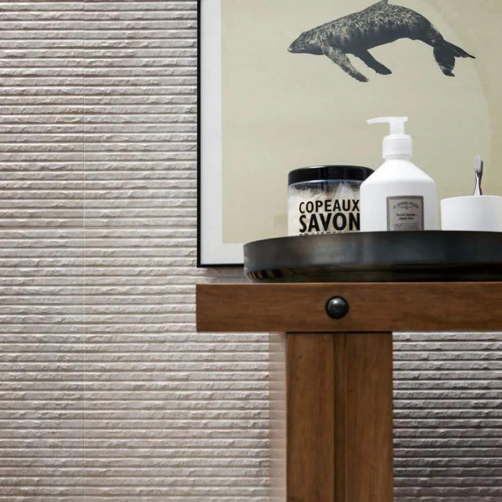 MARAZZI STONE_ART FLIESEN TAUPE STRUTTURA WOODCUT 3D NATURAL REKTIFIZIERT 40X120