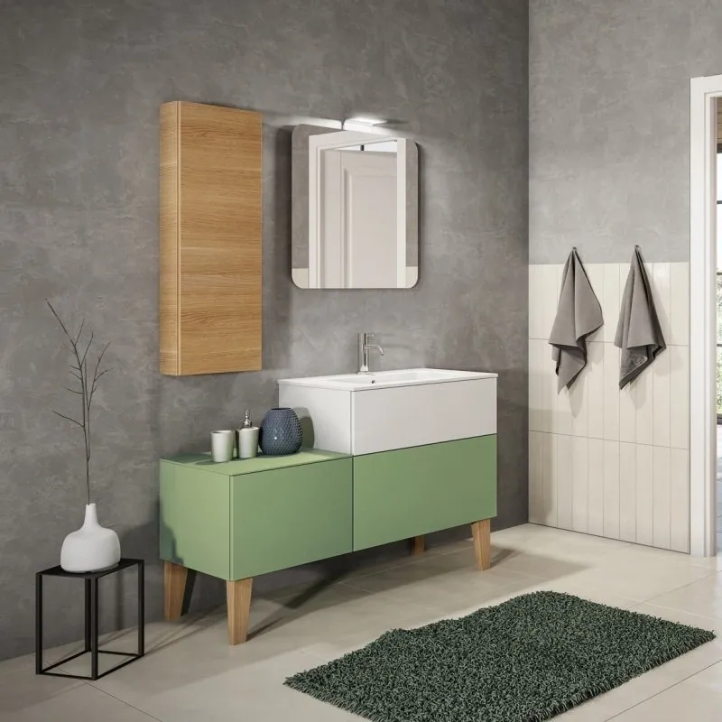 PREMI E APRI WASCHBECKENUNTERSCHRANK MIT 1 SCHUBLADE, KONSOLE UND SCHUBLADEN