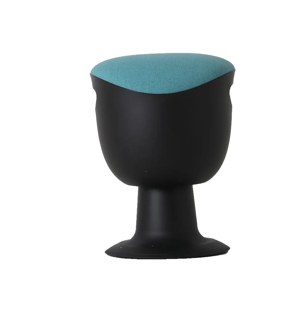 Multibeweglicher Drehhocker Chicago | Sitzhöhe 46-56cm | Tragfähigkeit 110kg | Polstersitze & Kunststoff-Tellerfuß | mit 2 Sitzpositionen & Griffmulde | Türkis