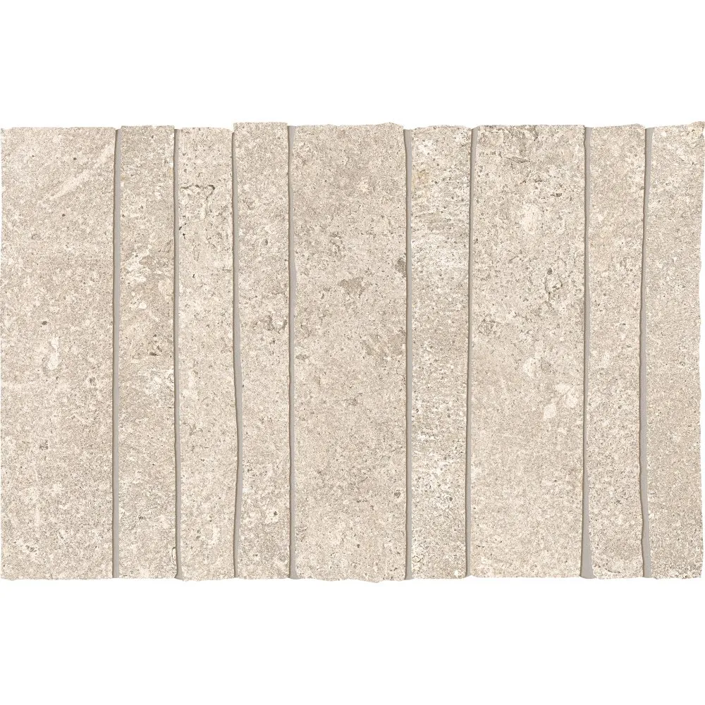 EMILCERAMICA FLIESEN EVERSTONE MOSAIK STRIPES SAND SILKTECH 19,4X29,9