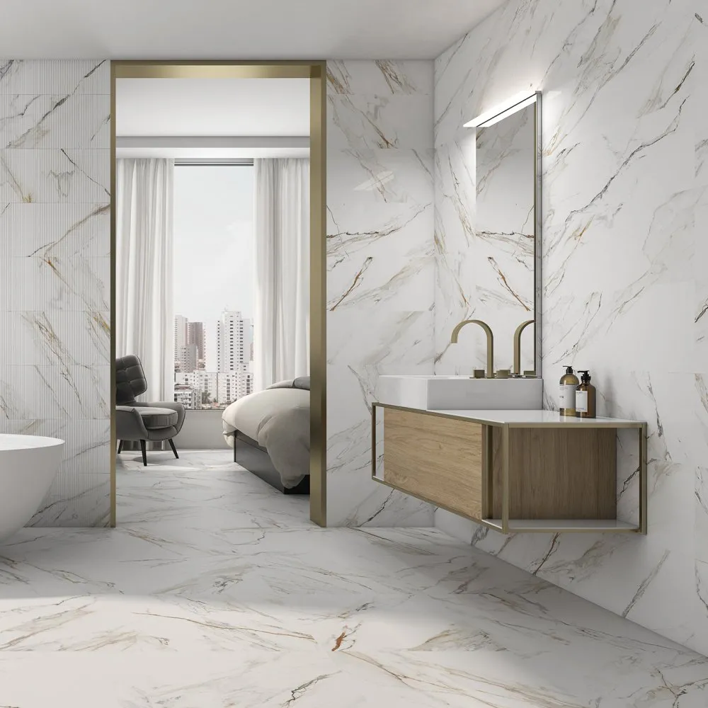 ITT CERAMIC FLIESEN CALACATTA PAONAZZO SHINY REKTIFIZIERT 29,5X90