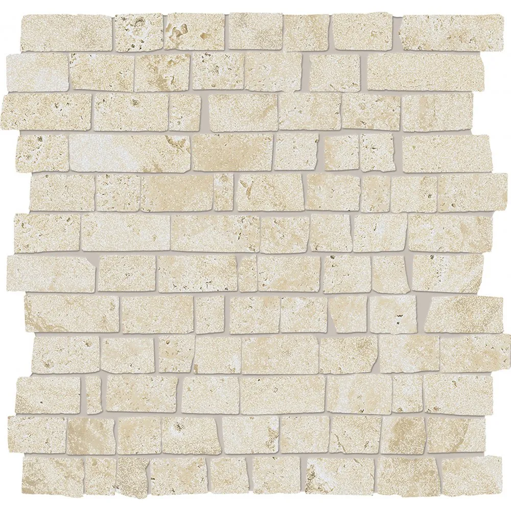 PROVENZA FLIESEN UNIQUE TRAVERTINE MOSAIK MINI BLOCK CREAM MINIMAL NAT. 30X30