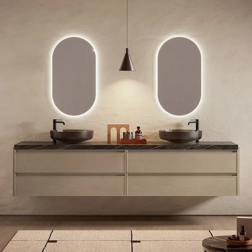 ARTESI HERITAGE ST08 2-SCHUBLADEN-UNTERSCHRANK,STEINZEUGPLATTE,DOPPELWASCHBECKEN