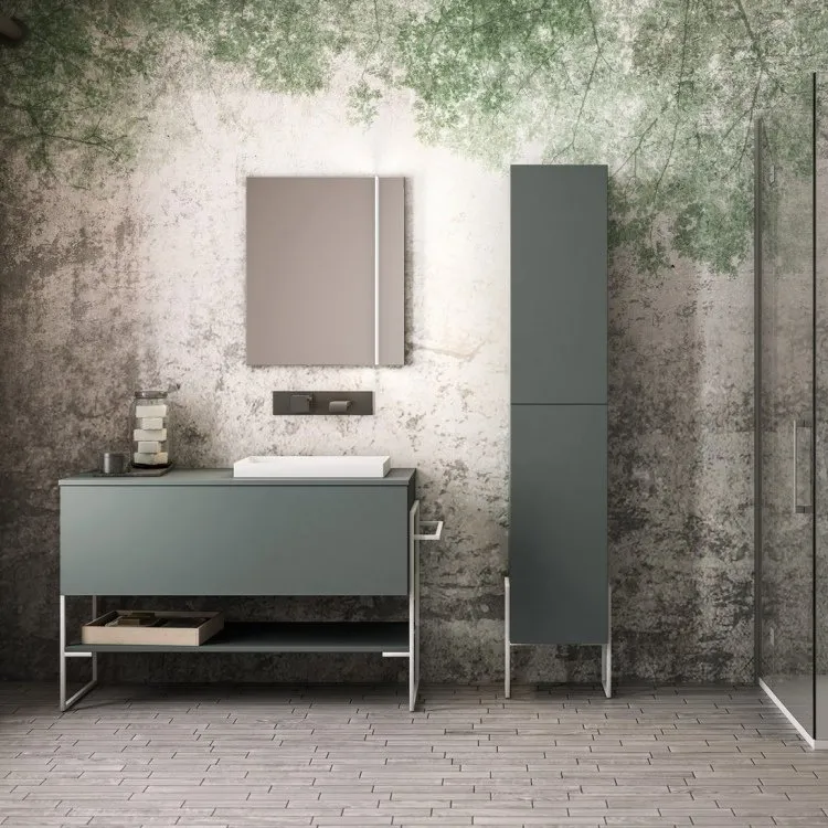 ELEMENTI METALLICI WASCHTISCHUNTERSCHRANK MIT 1 SCHUBLADE, WASCHBECKEN, SOCKEL