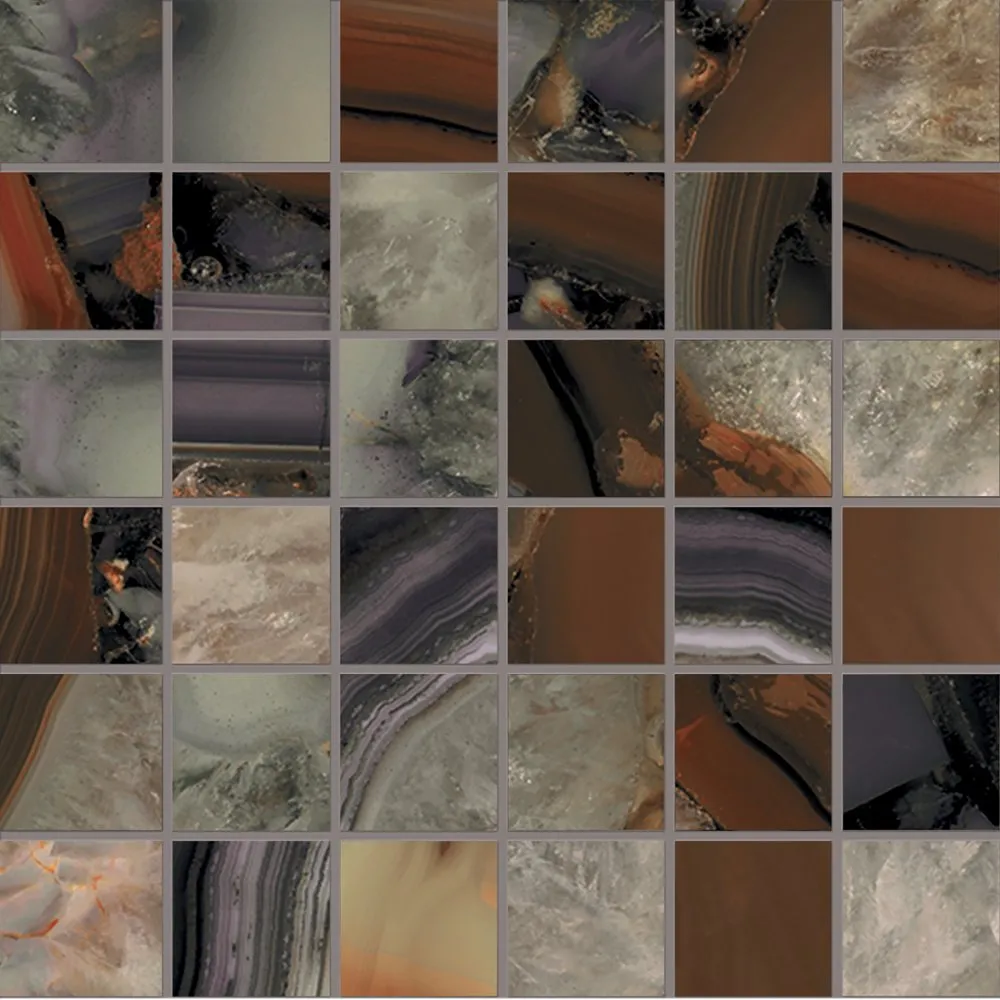 EMILCERAMICA TELE DI MARMO PRECIOUS MOSAIK AGATE BROWN FULL LAPPATO 30X30