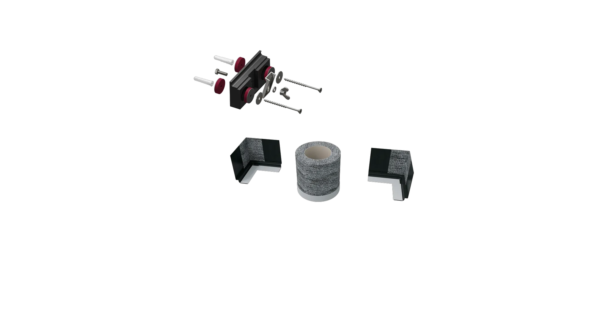 Wand-Installations-Set 5011: enthält 1 Wannenanker Flacher Rand, 1x Dichtset Flacher Rand