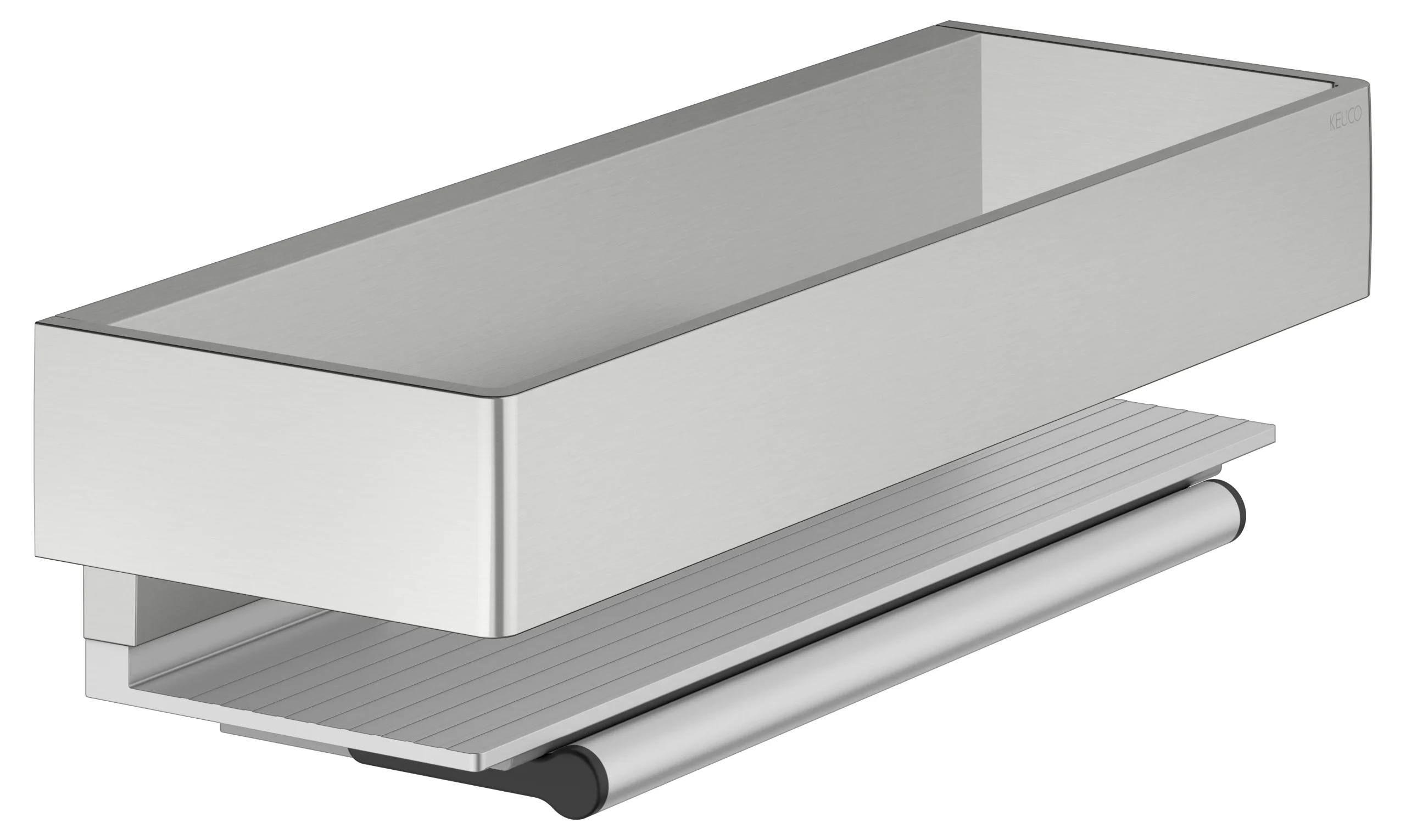 Edition 11 Duschkorb mit Glasabzieher Edelstahl-finish / Alu