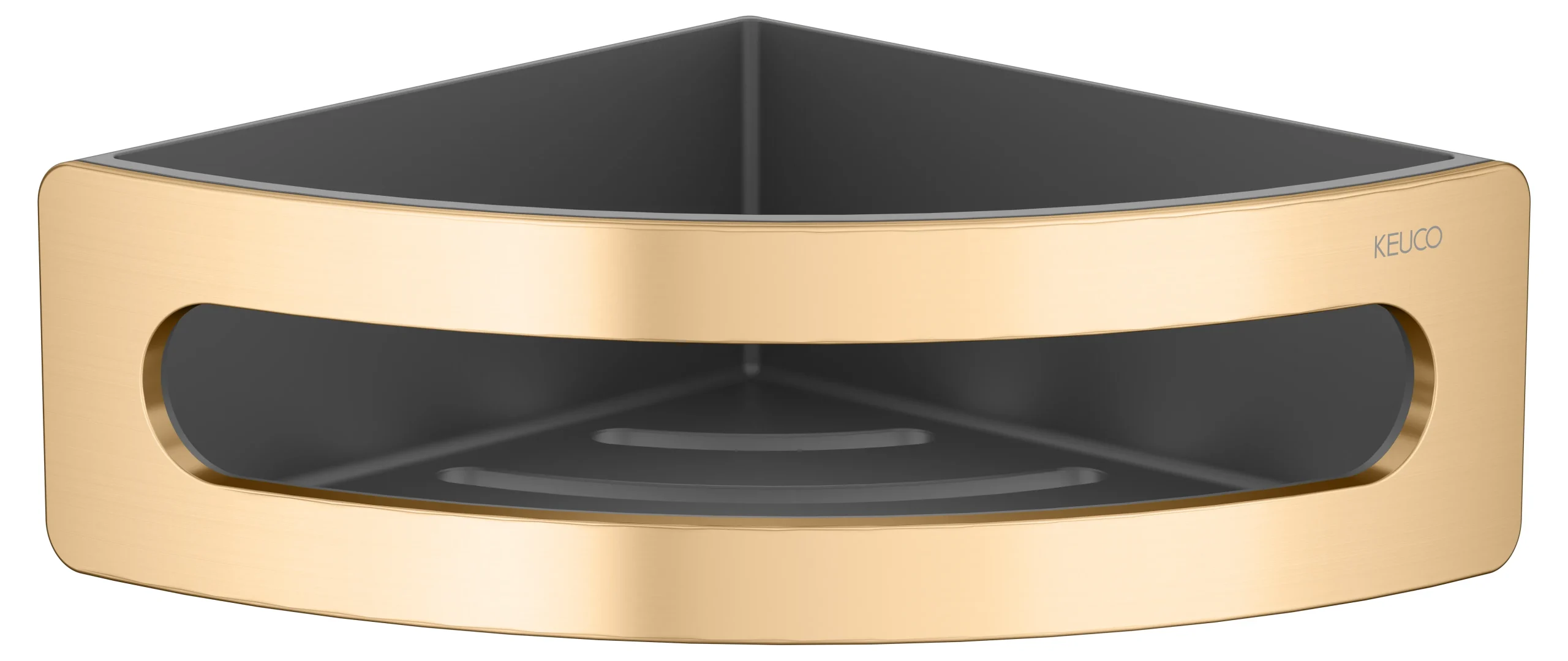 Elegance Eckduschkorb Messing gebürstet / anthrazit