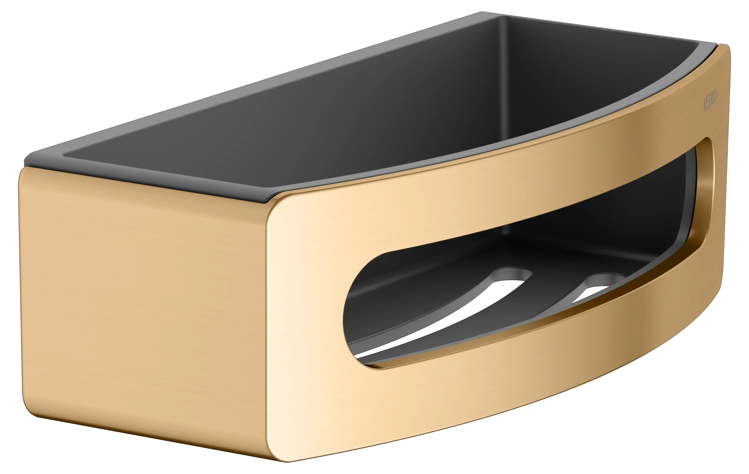 Elegance Duschkorb Messing gebürstet / anthrazit