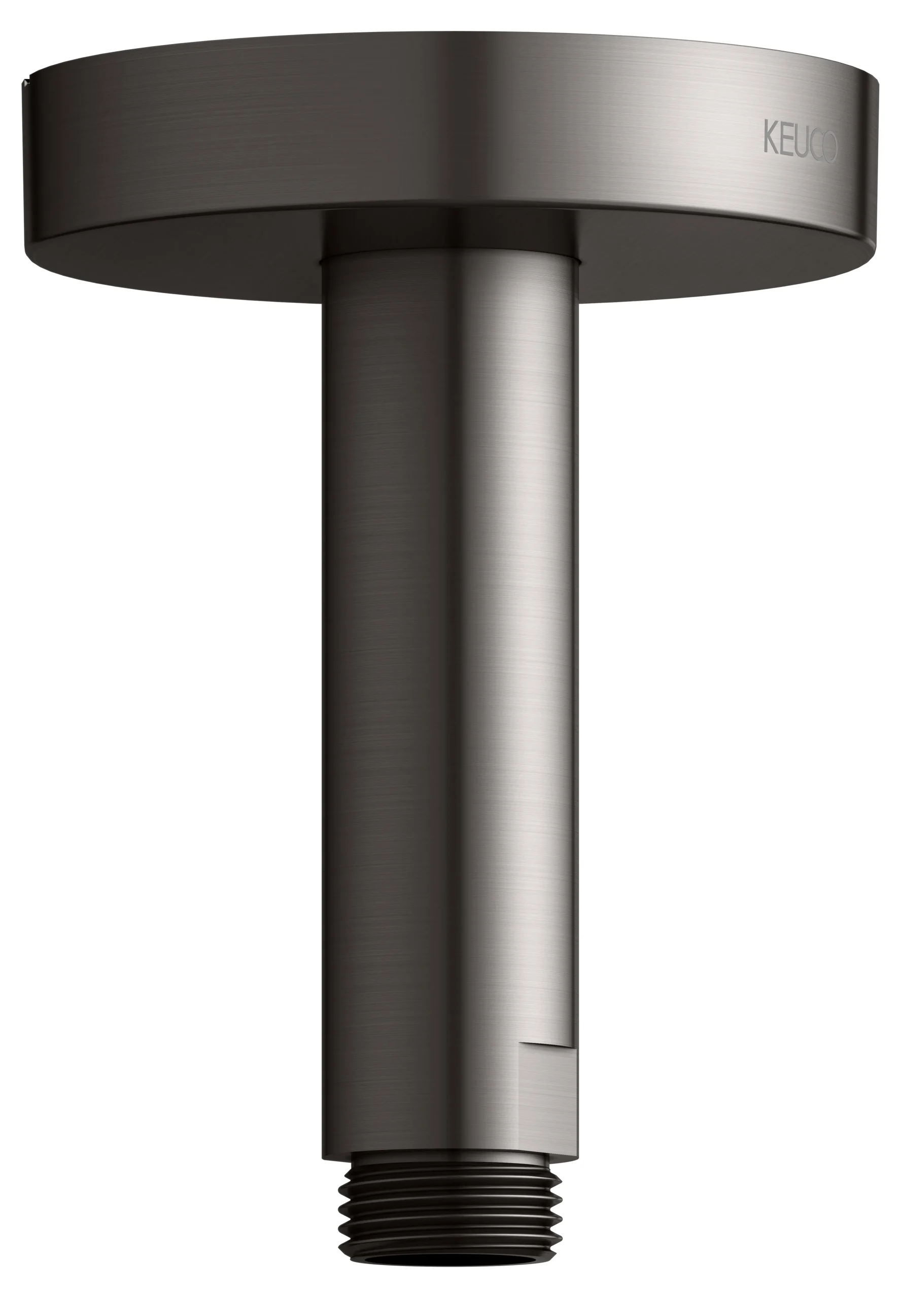 Brausen und Brausezubehör Brausearm Deckenanschluss 100 mm Titanschwarz gebürstet rund