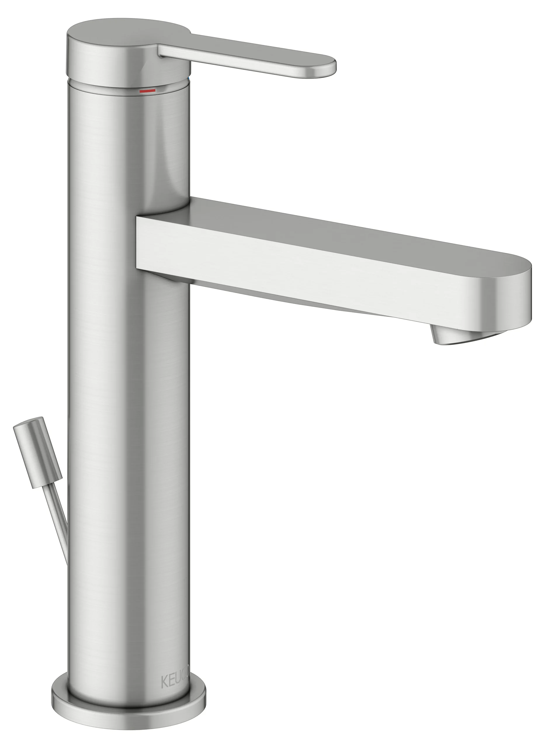 IXMO Einhebel-Waschtischmischer 130 IXMO Flat, Rosette rund Edelstahl-fin