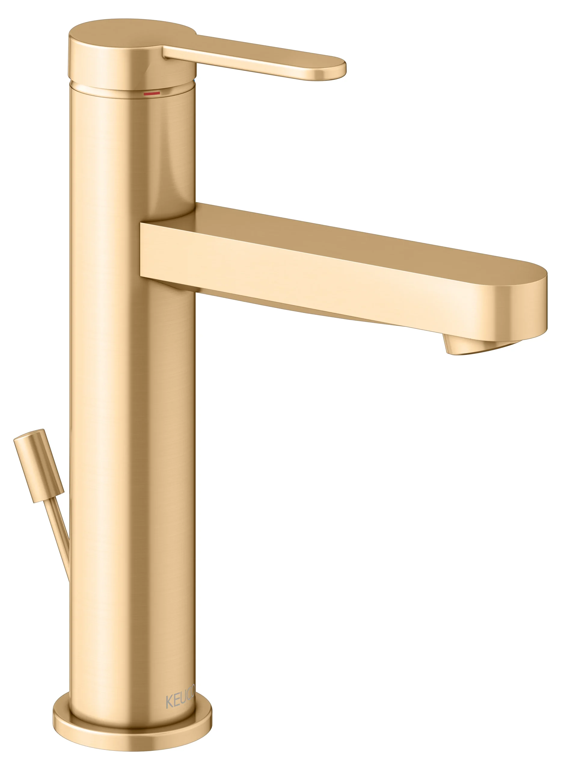 IXMO Einhebel-Waschtischmischer 130 IXMO Flat, Rosette rund Messing gebürstet