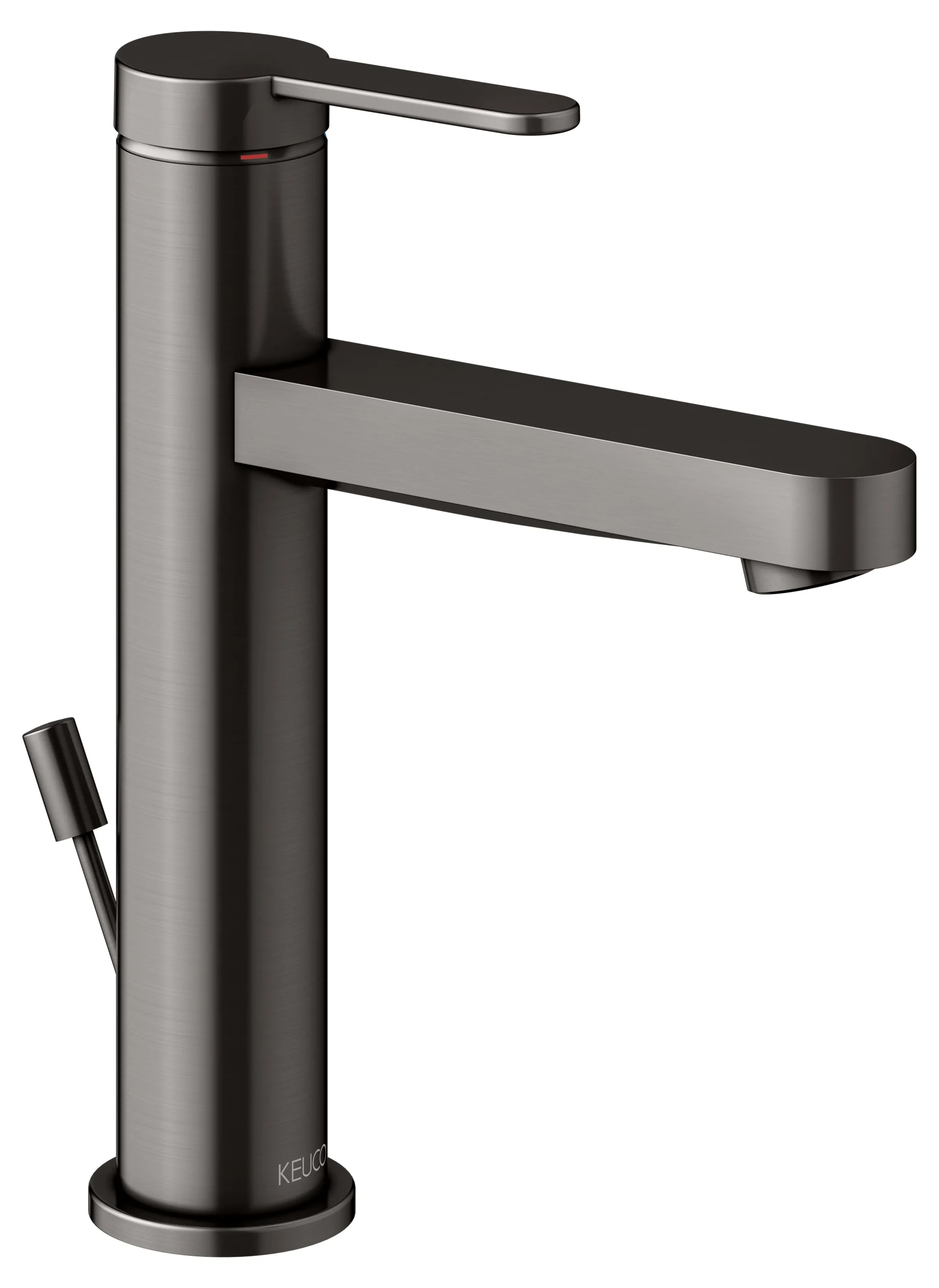 IXMO Einhebel-Waschtischmischer 130 IXMO Flat, Rosette rund Titanschwarz gebürstet