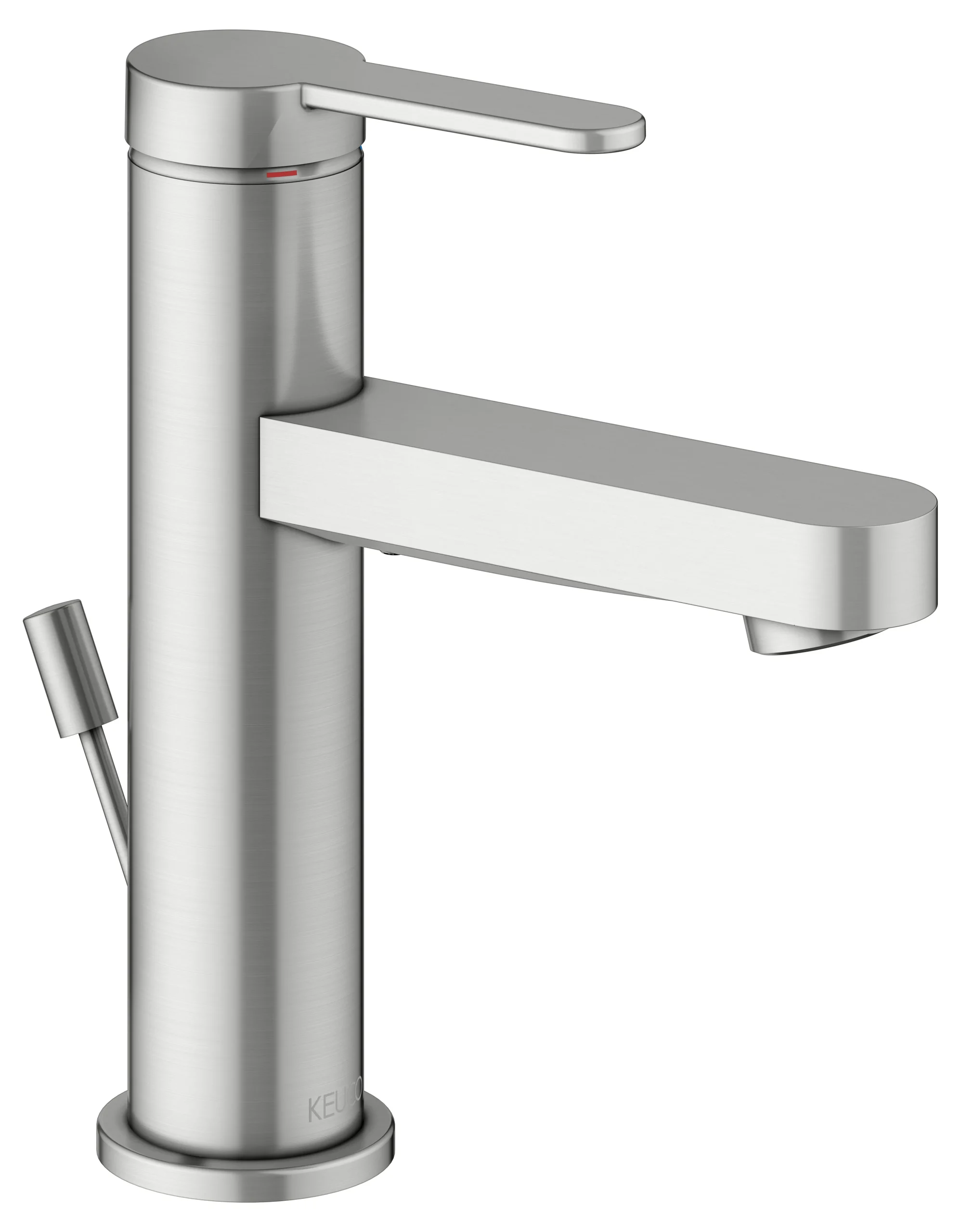 IXMO Einhebel-Waschtischmischer 100 IXMO Flat, Rosette rund Edelstahl-fin.