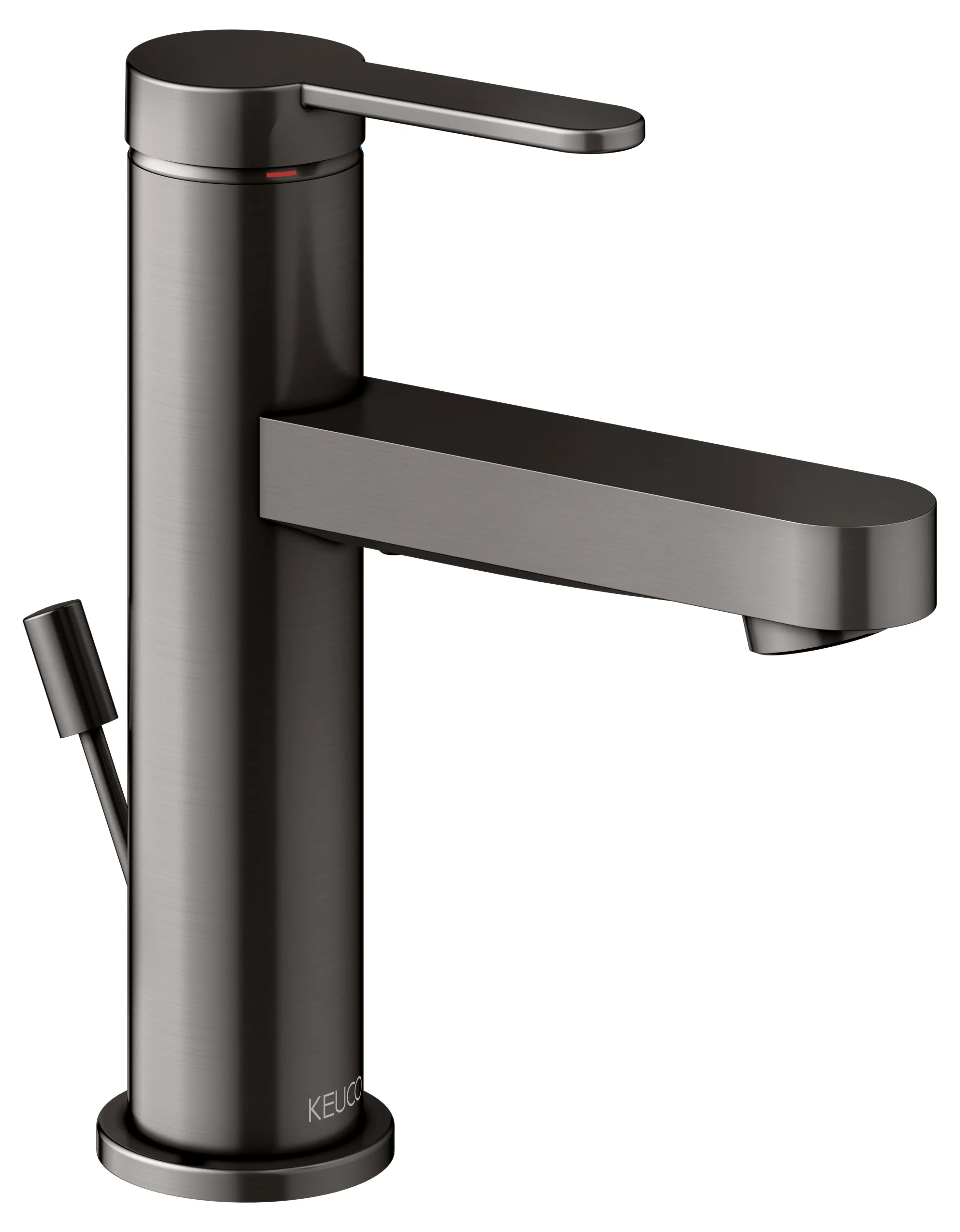 IXMO Einhebel-Waschtischmischer 100 IXMO Flat, Rosette rund Titanschwarz gebürstet