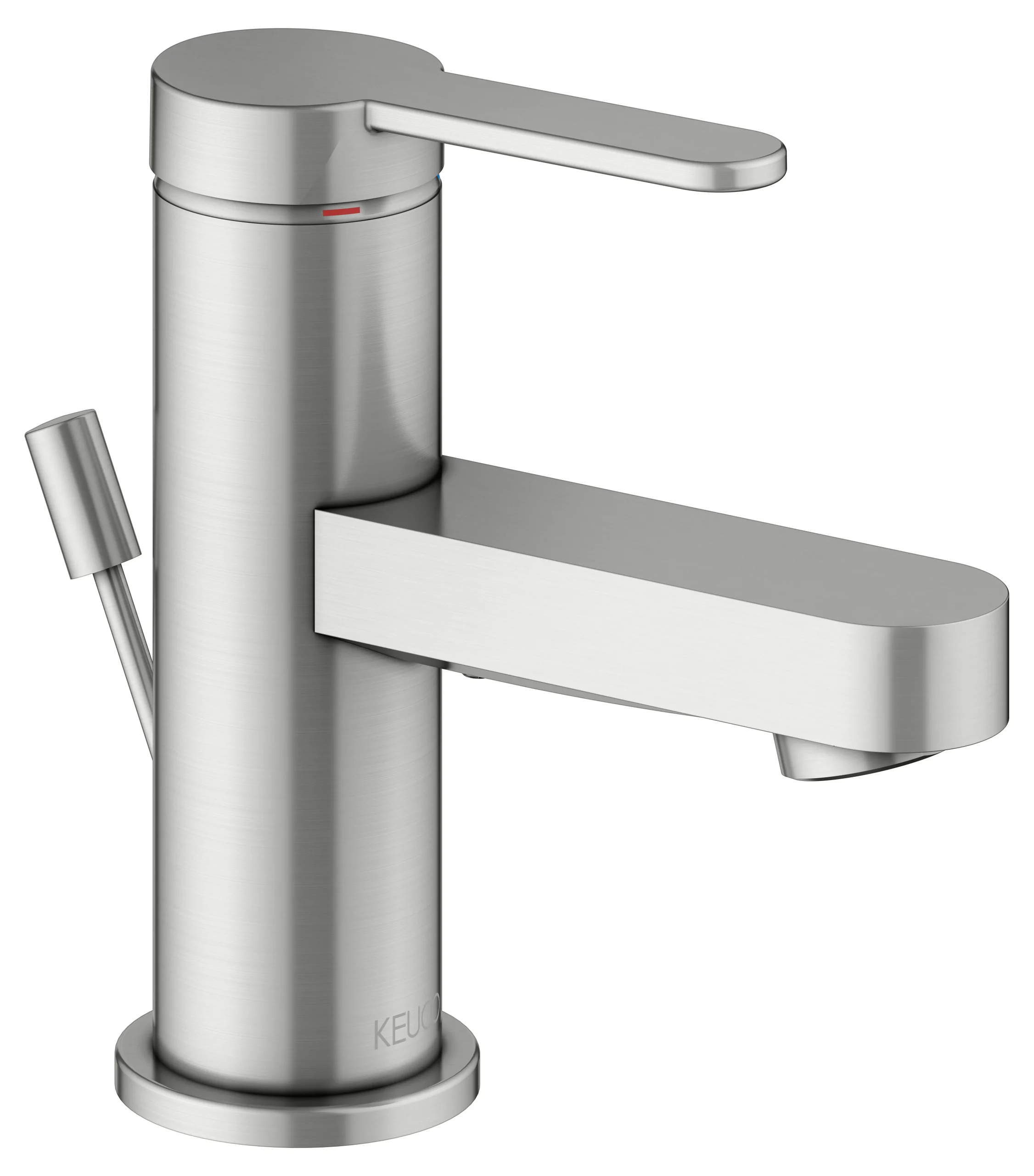 IXMO Einhebel-Waschtischmischer 60 IXMO Flat, Rosette rund Edelstahl-finish