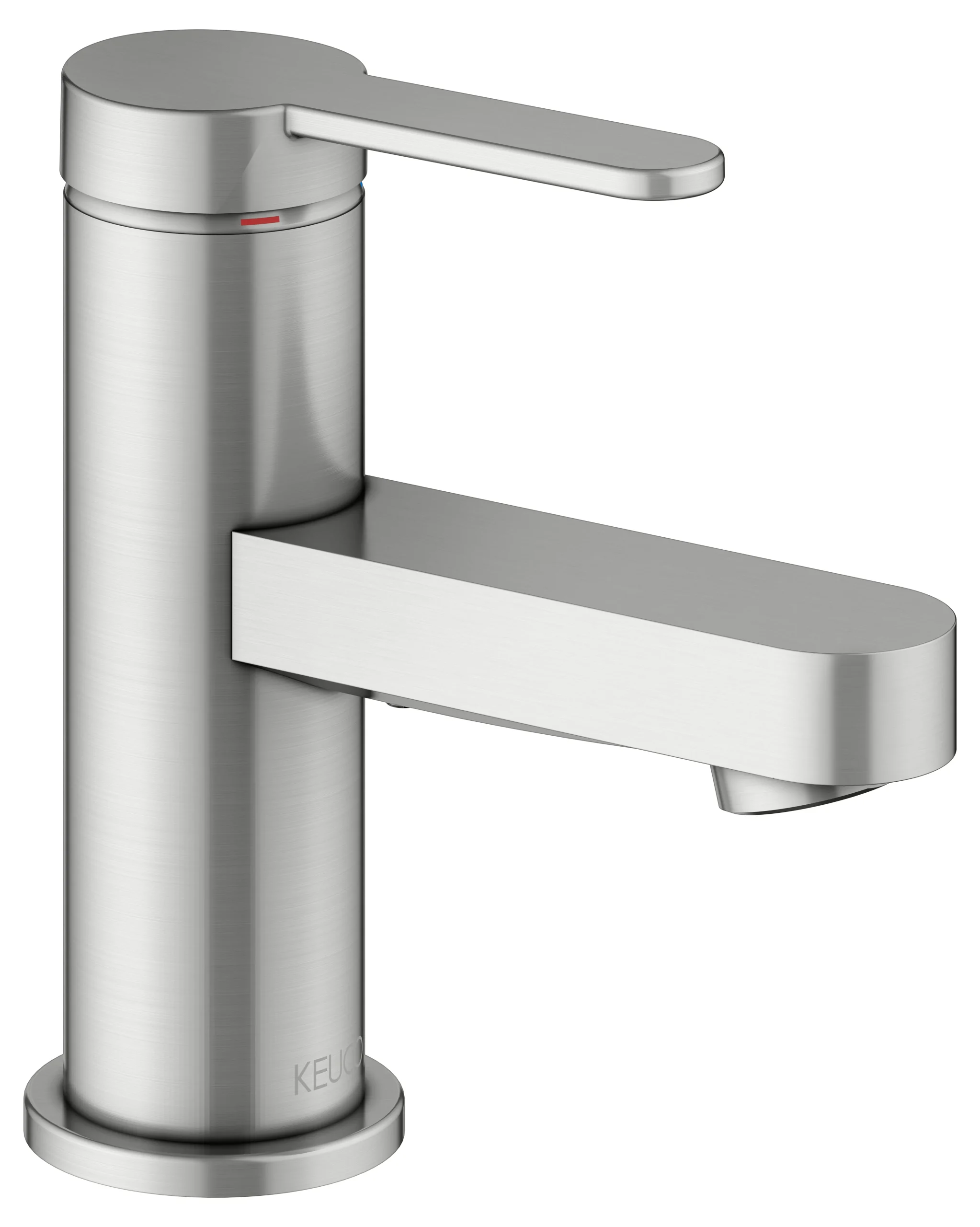 IXMO Einhebel-Waschtischmischer 60 IXMO Flat, Rosette rund Edelstahl-fin.