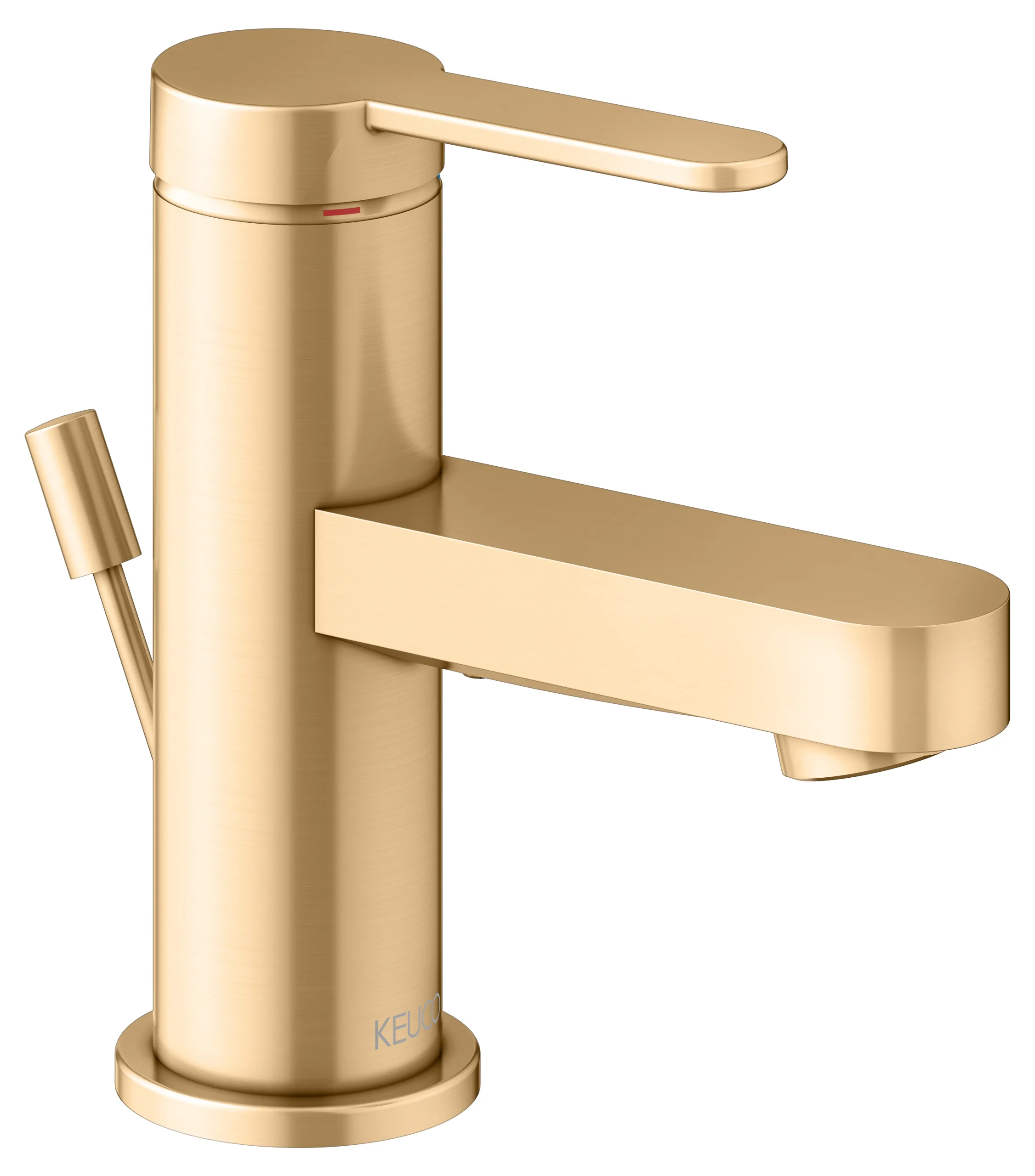 IXMO Einhebel-Waschtischmischer 60 IXMO Flat, Rosette rund Messing gebürstet