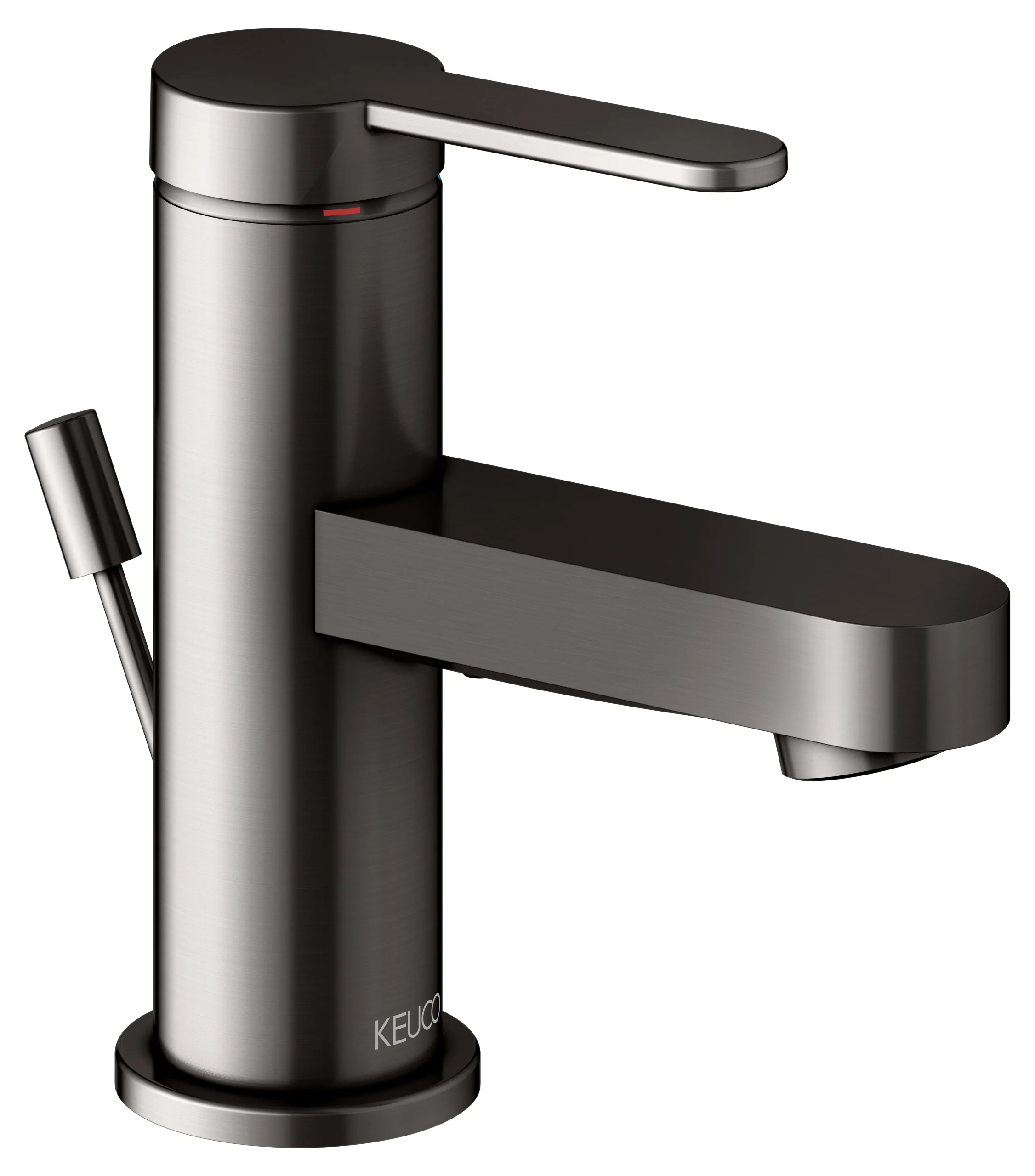 IXMO Einhebel-Waschtischmischer 60 IXMO Flat, Rosette rund Titanschwarz gebürstet