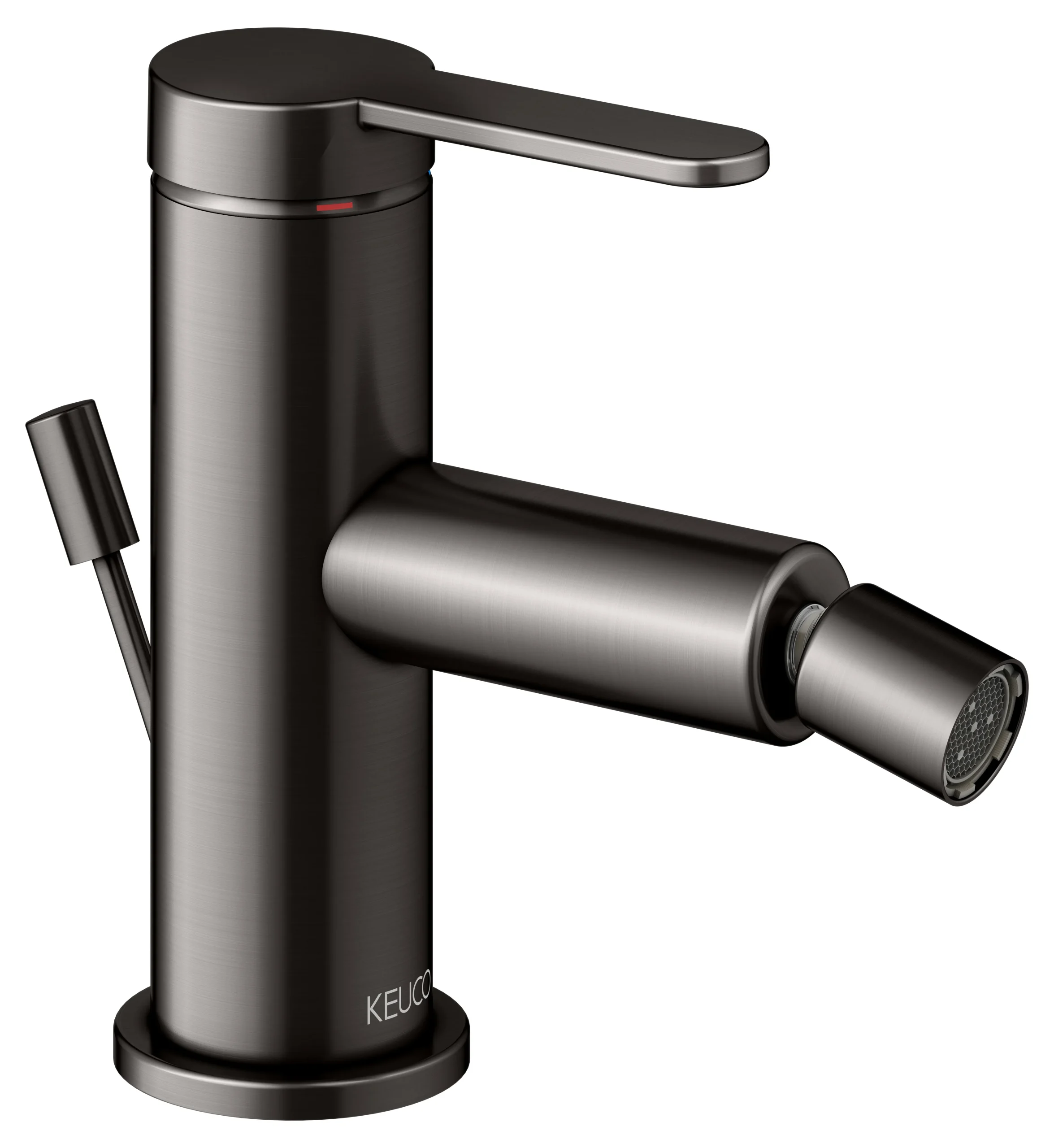 IXMO Einhebel-Bidetmischer IXMO Flat, Rosette rund Titanschwarz gebürstet