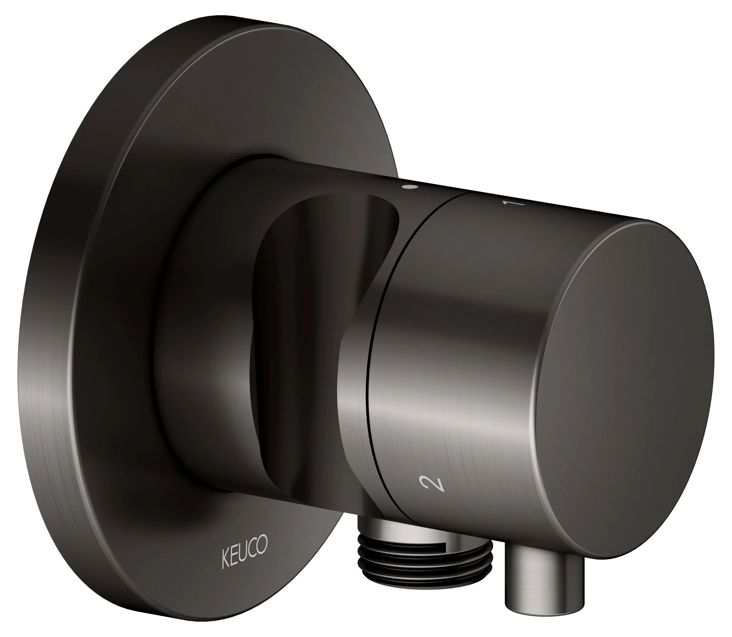 IXMO 3-Wege Umstellventil UP DN15 IXMO Comfort, rund Titanschwarz gebürstet