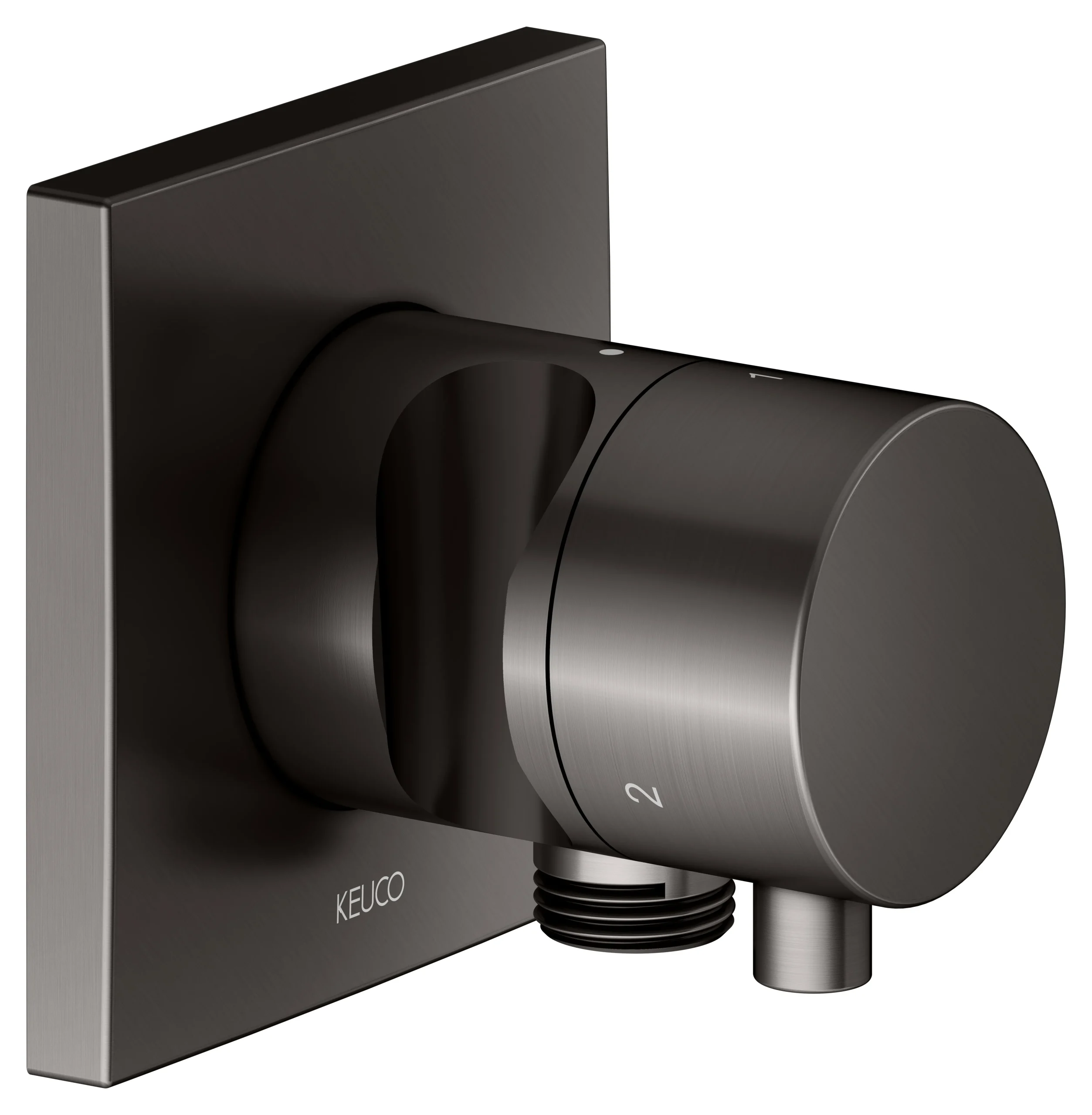 IXMO 3-Wege Umstellventil UP DN15 IXMO Comfort, eckig Titanschwarz gebürstet