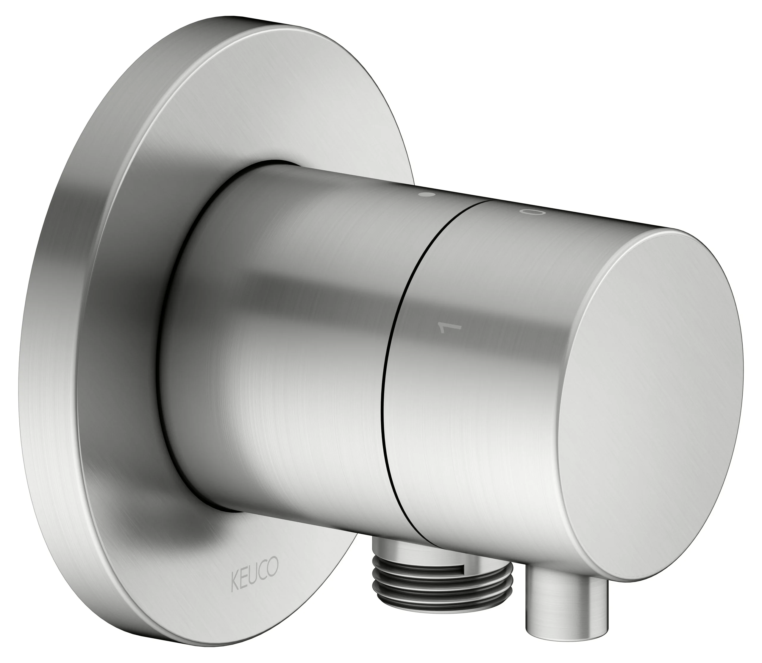 IXMO 3-Wege Ab- u. Umstellventil UP IXMO Comfort, rund Edelstahl-finish