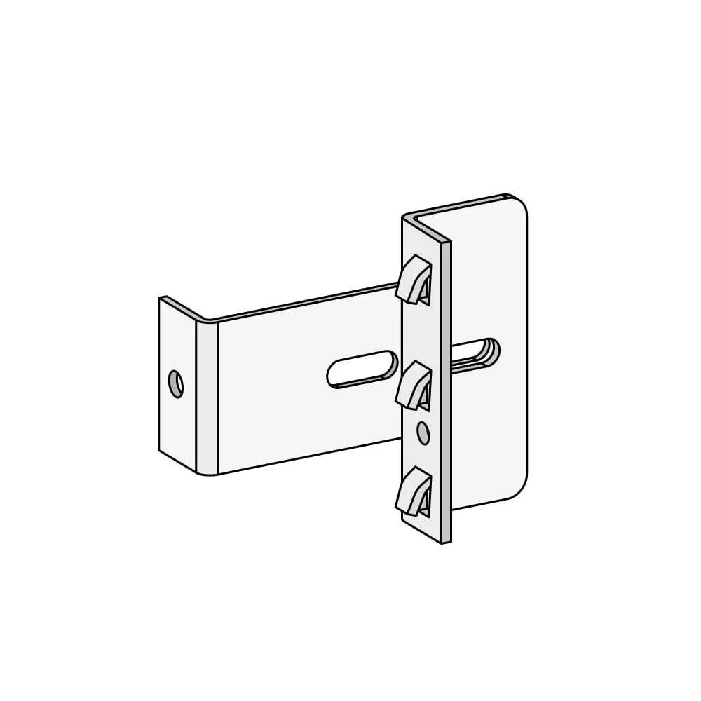 Kippsicherung Wandverankerung für Fachbodenregale Stecksystem T-Profil | Inkl. Montagematerial | Lichtgrau
