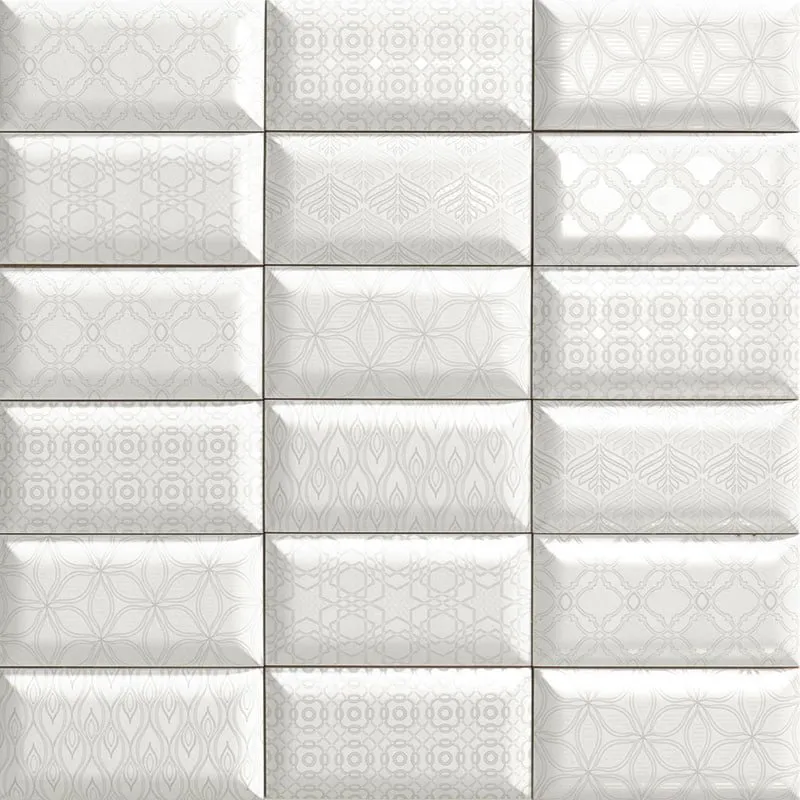 MAINZU FLIESEN BUMPY LUXOR WHITE LUX 10X20