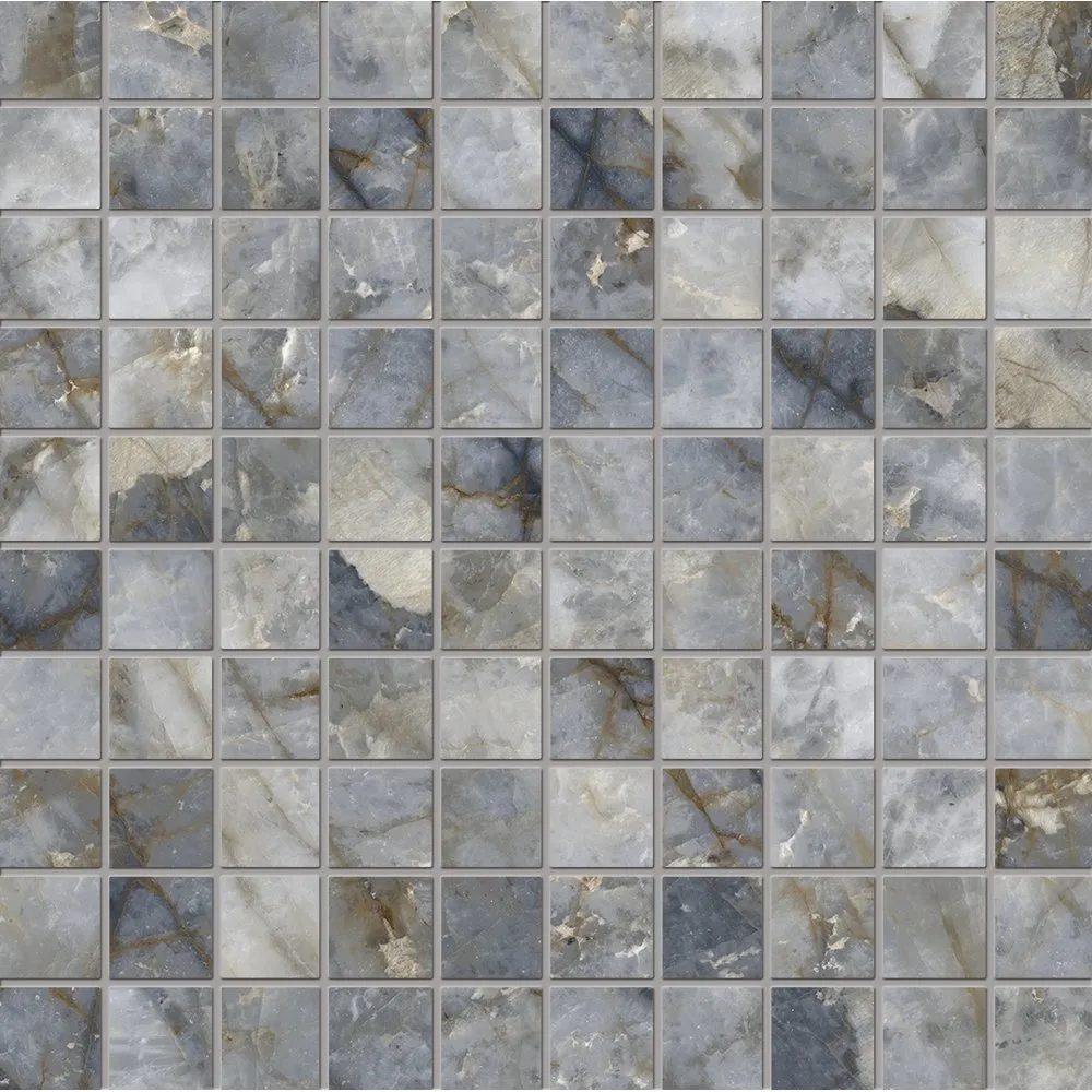 EMILCERAMICA TELE DI MARMO REVOLUTION MOSAIK 3X3 BLU ANDE NATURAL 30X30