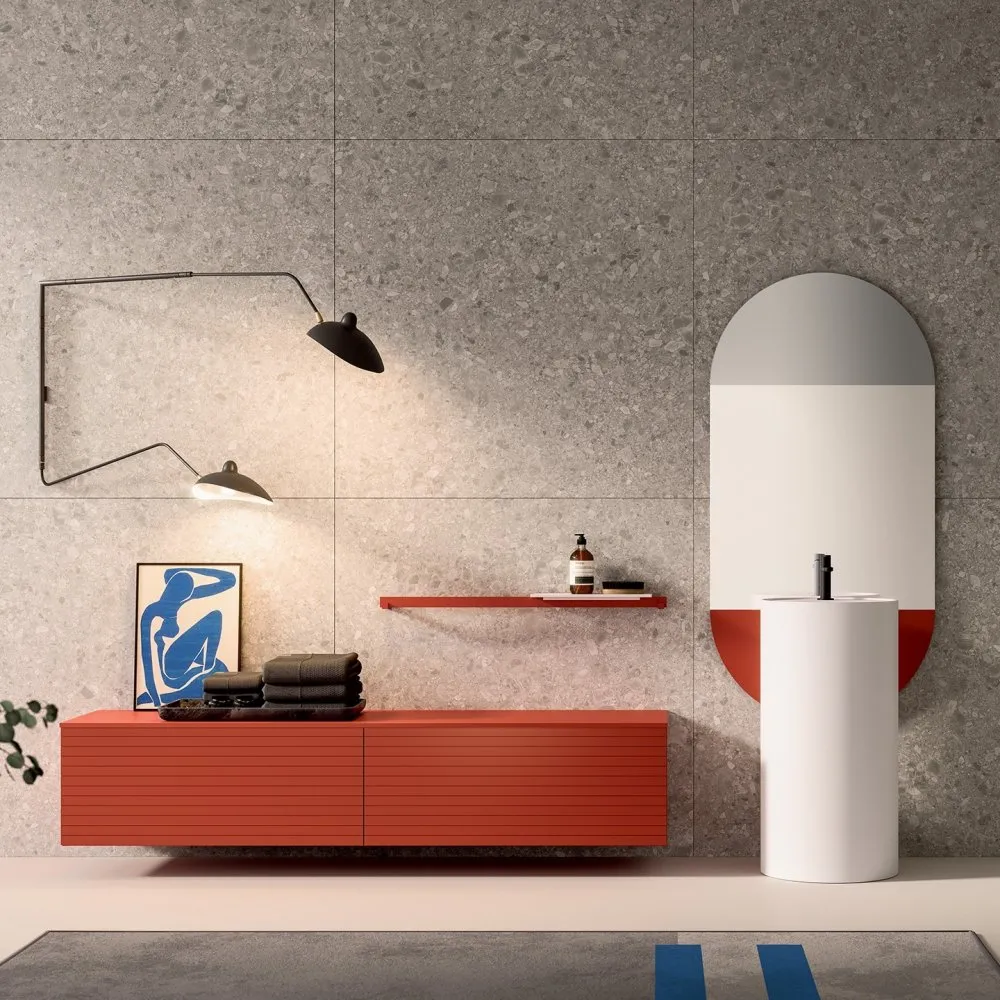 ARTESI FILO+ FP18 FREISTEHENDER WASCHTISCH MIT 2 SCHUBLADEN, ABLAGE UND SPIEGEL