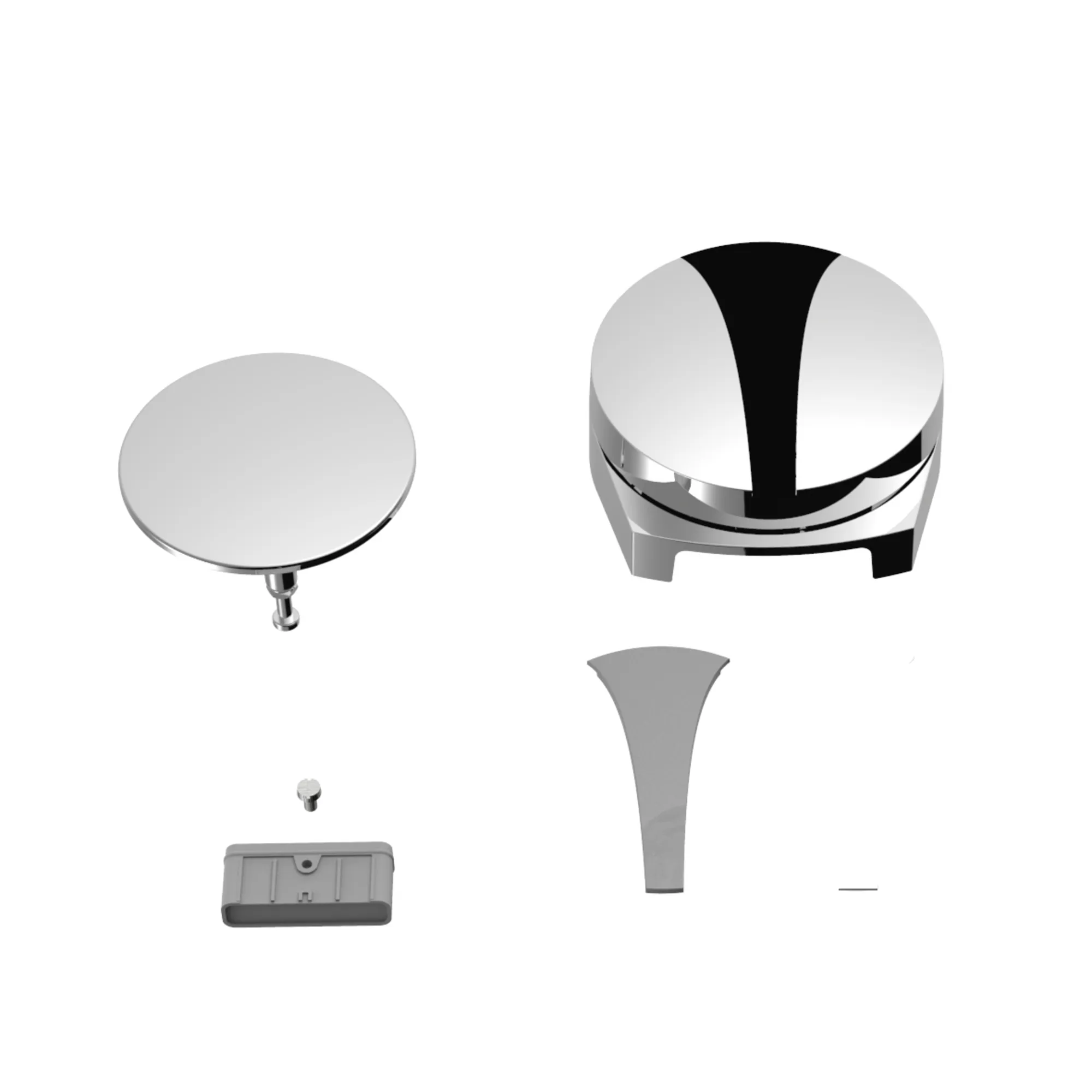 Bedieneinheit (nur sichtbare Teile) für Ab- und Überlaufgarnitur mit Wannenzulauffunktion