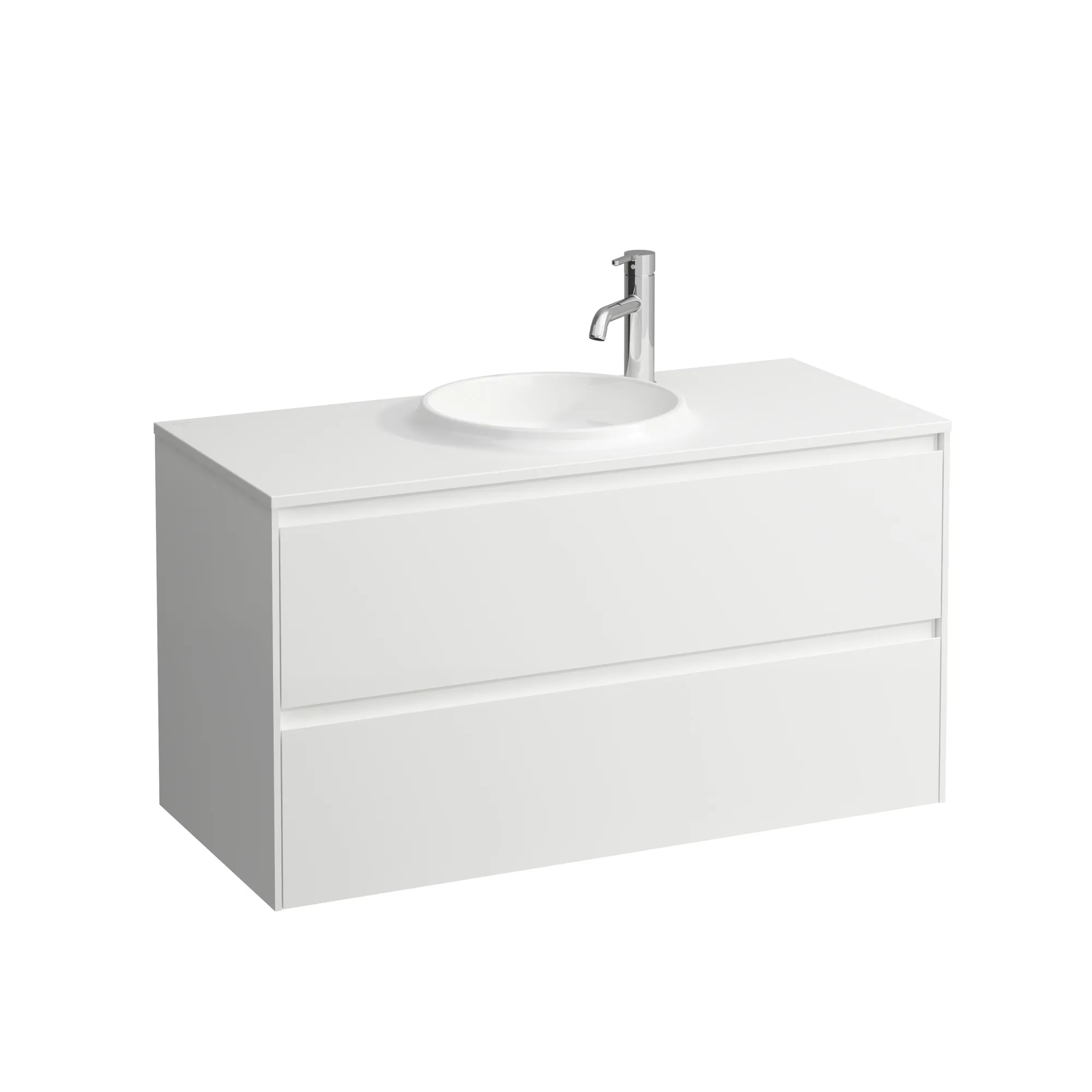 Waschtischunterbau 1000, 2 Schubladen, passend zu Marbond Waschtisch H814075 weiß matt