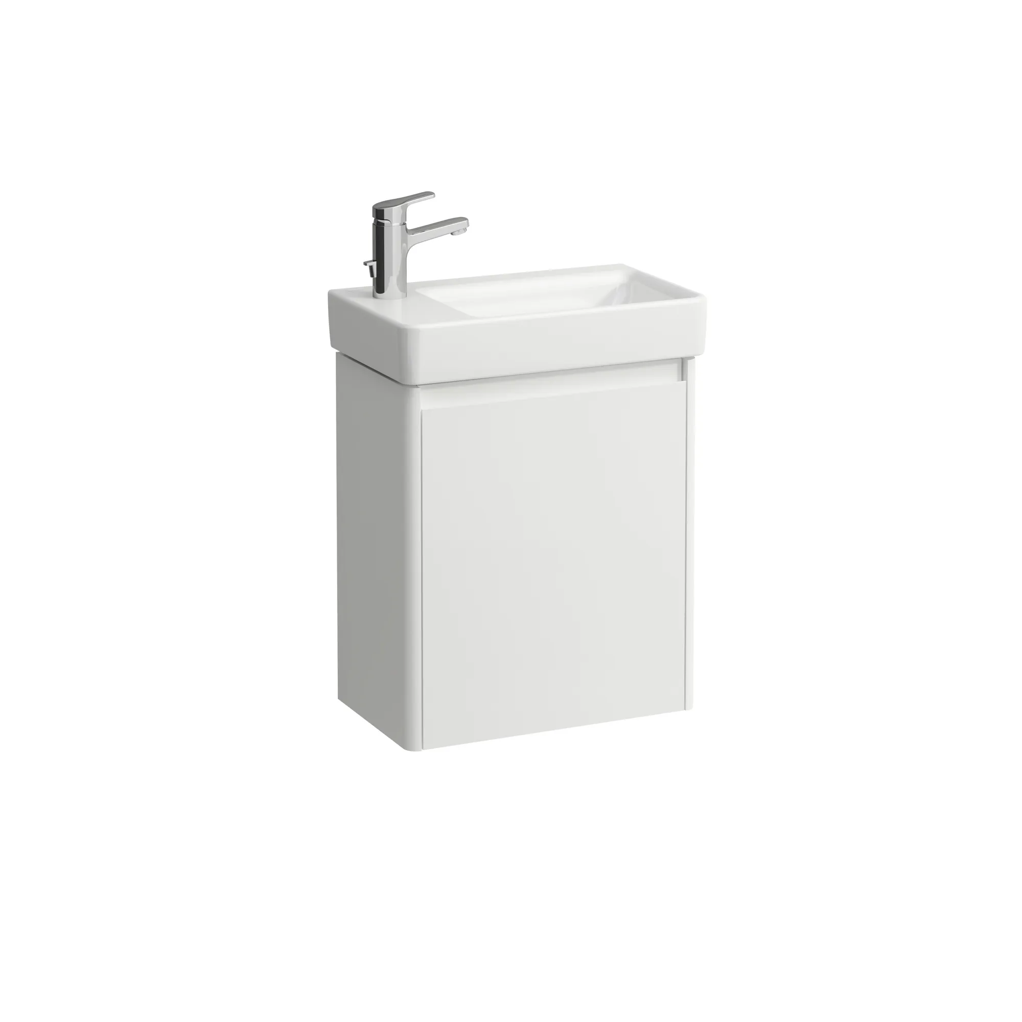 Waschtischunterbau BASE 2.0 für PRO S 262x454x522 1 Tür mit Griffmulde, Scharnier links für Waschtisch H815955 weiß matt