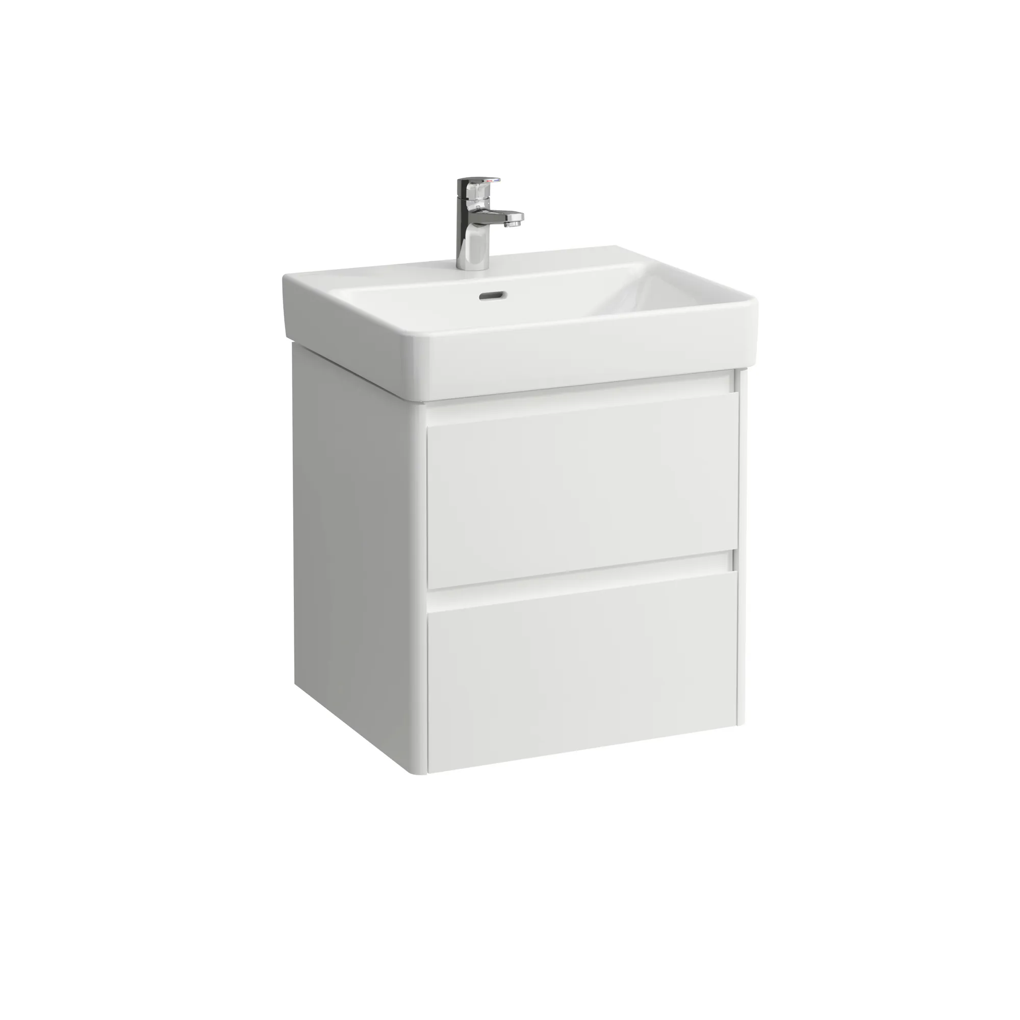 Waschtischunterbau BASE 2.0 für PRO S 446x521x515 2 Schubladen mit Griffmulde für Waschtisch H810962 weiß matt