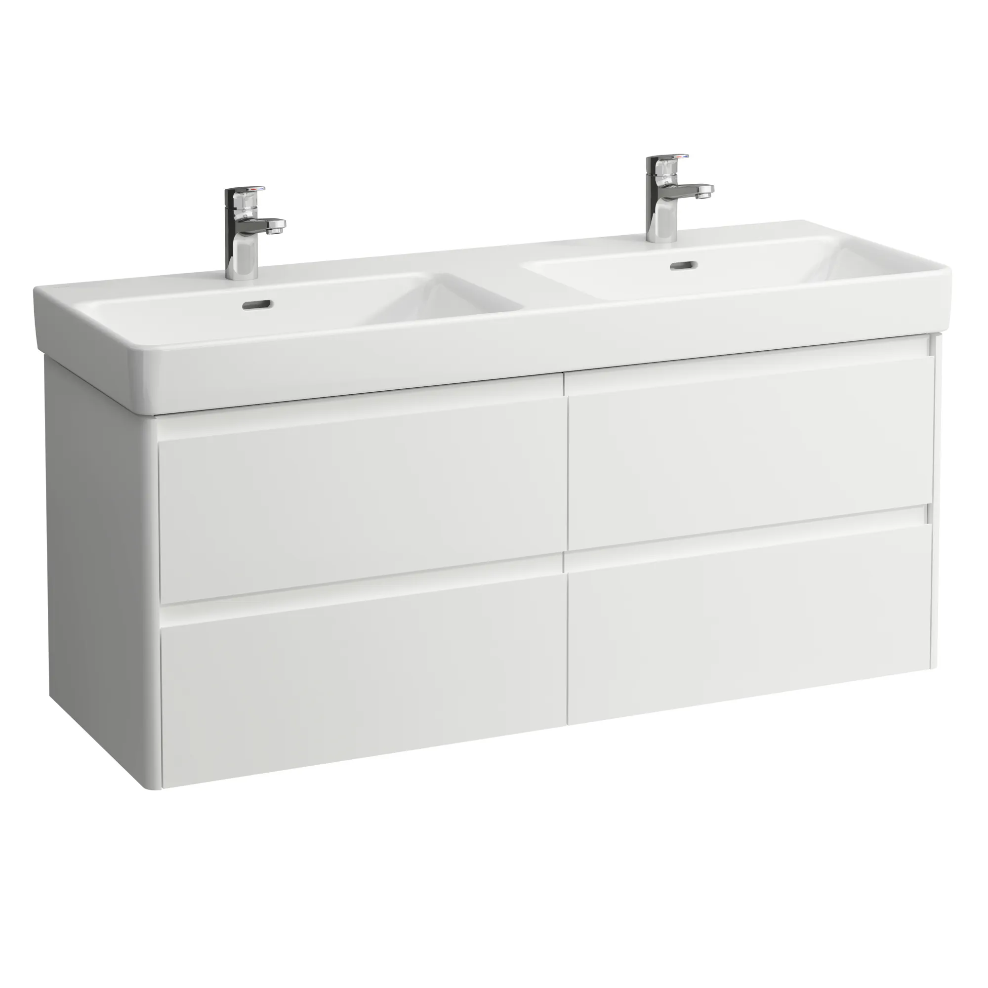 Waschtischunterbau BASE 2.0 für PRO S 446x1269x515 4 Schubladen mit Griffmulde für Waschtisch H814968 weiß matt