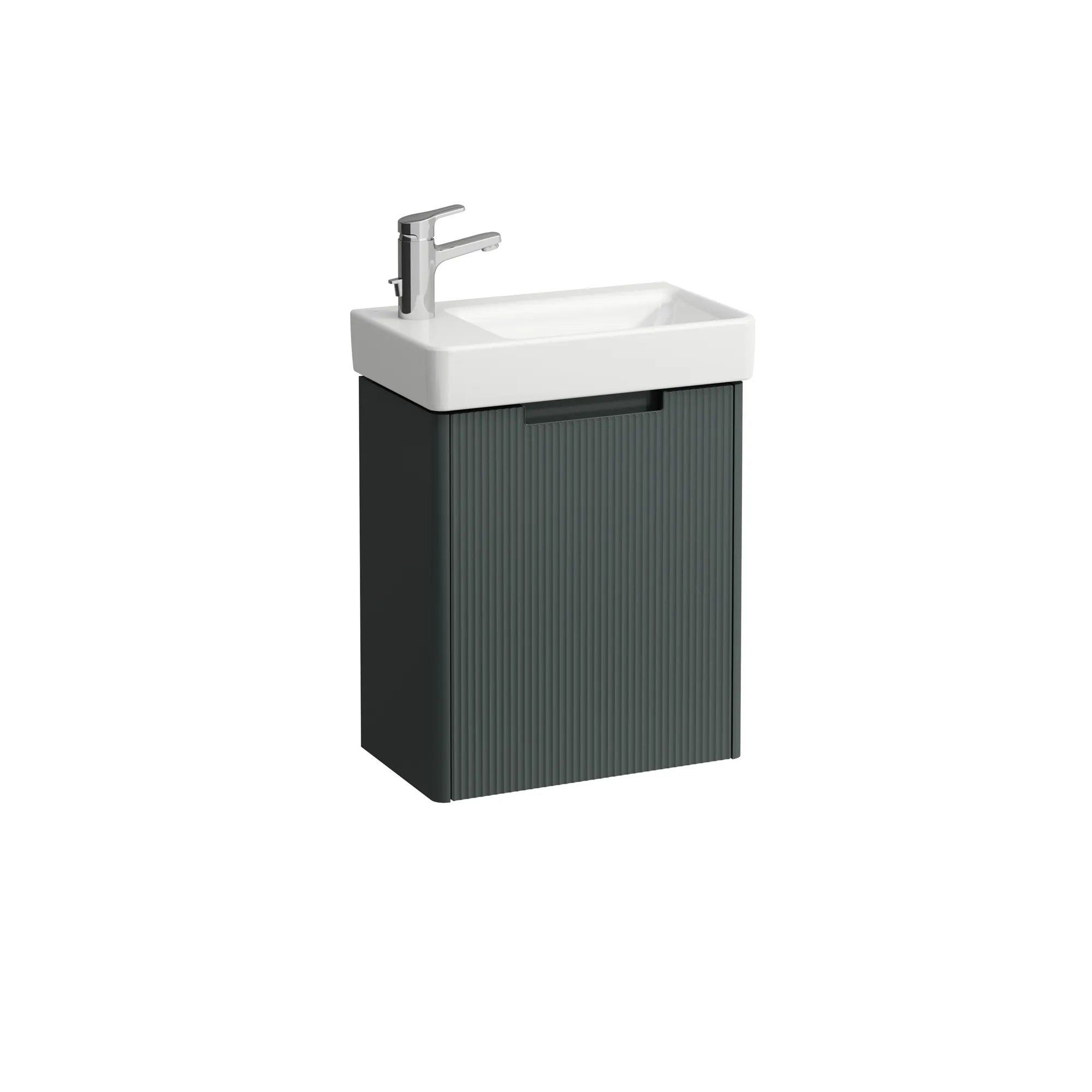 Waschtischunterbau JUNA für PRO S 262x454x522 1 Tür mit Griffmulde, Scharnier links für Waschtisch H815955 weiß matt