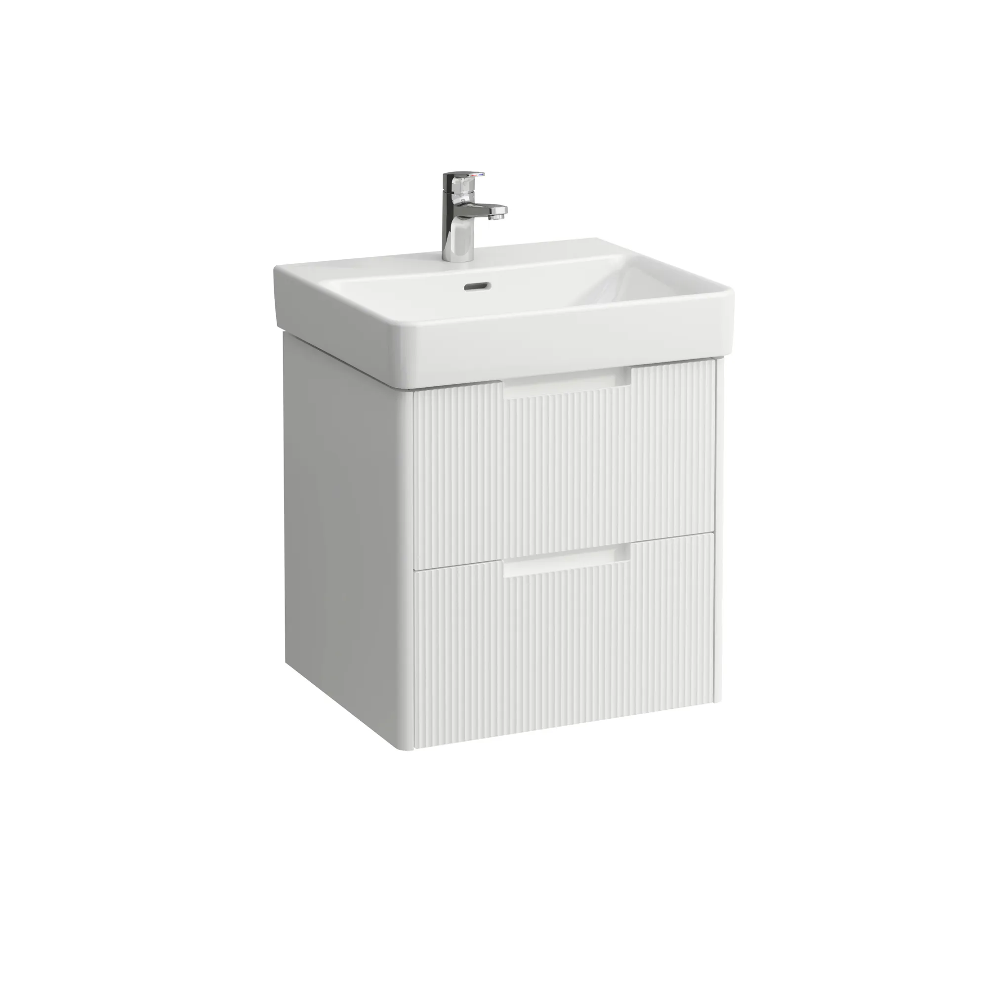 Waschtischunterbau JUNA für PRO S 446x521x515 2 Schubladen mit Griffmulde für Waschtisch H810962 weiß matt