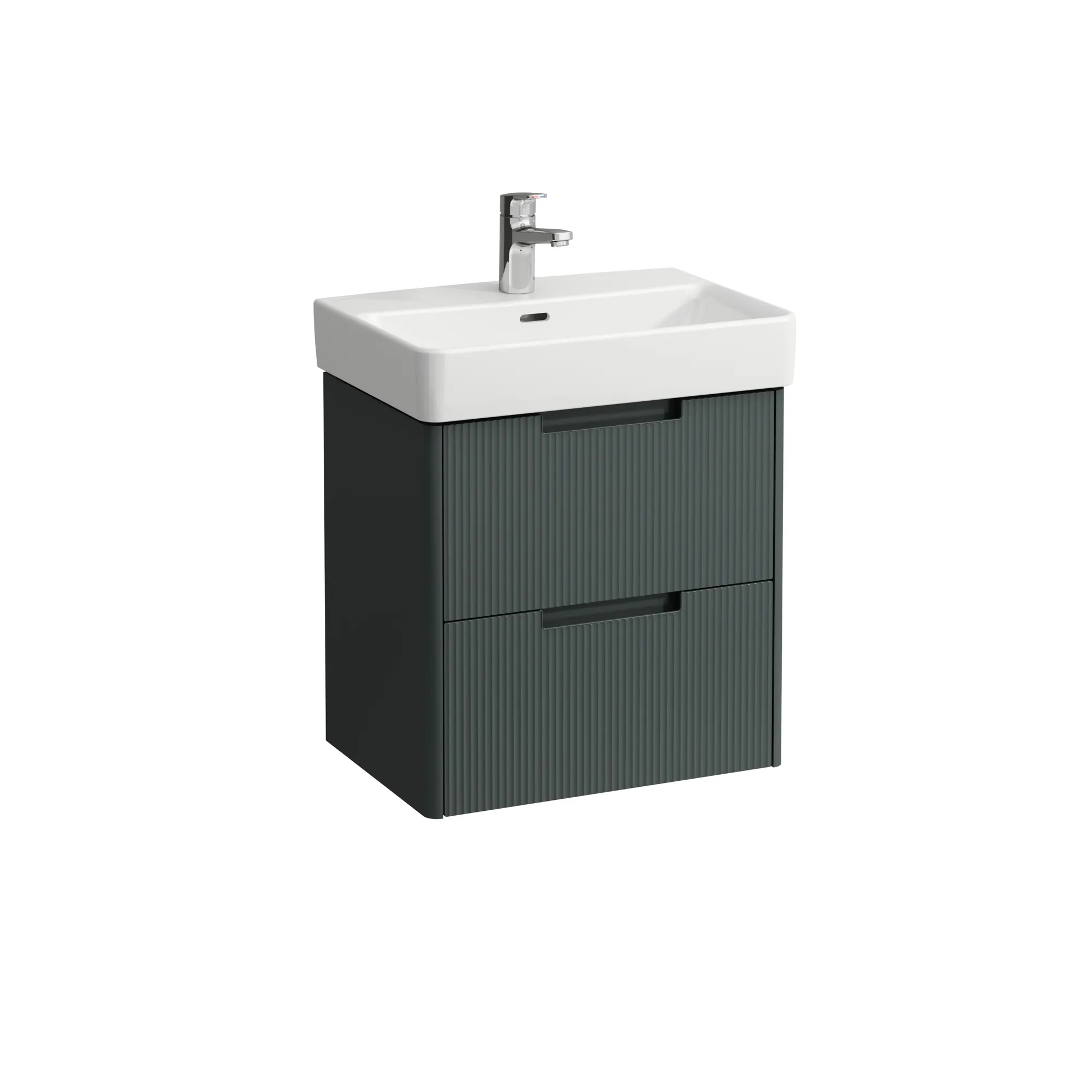 Waschtischunterbau JUNA für PRO S 361x521x515 2 Schubladen mit Griffmulde für Waschtisch H818958 COMPACT weiß matt