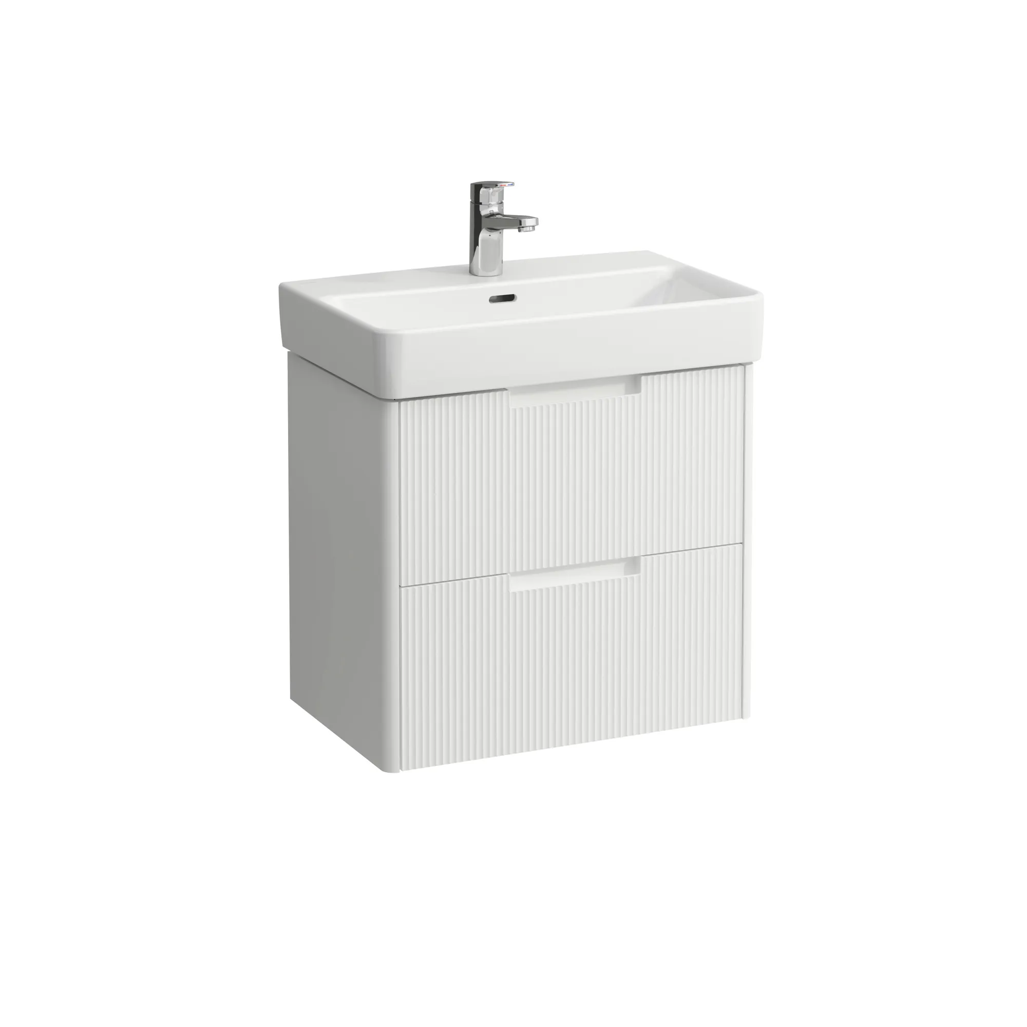 Waschtischunterbau JUNA für PRO S 361x572x515 2 Schubladen mit Griffmulde für Waschtisch H818959 COMPACT weiß matt