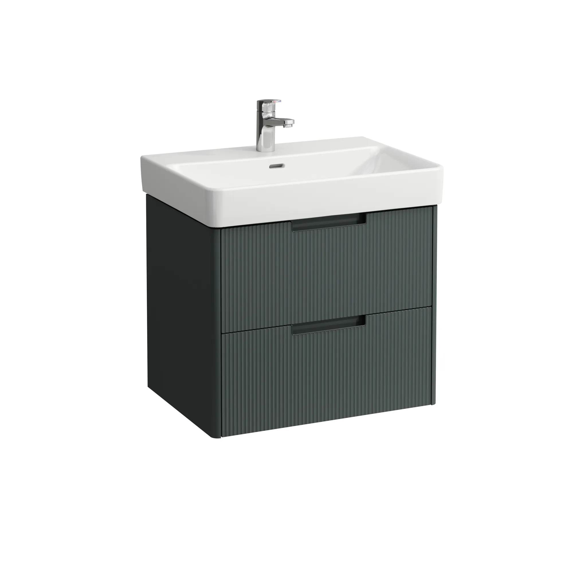 Waschtischunterbau JUNA für PRO S 446x621x515 2 Schubladen mit Griffmulde für Waschtisch H810964 weiß matt