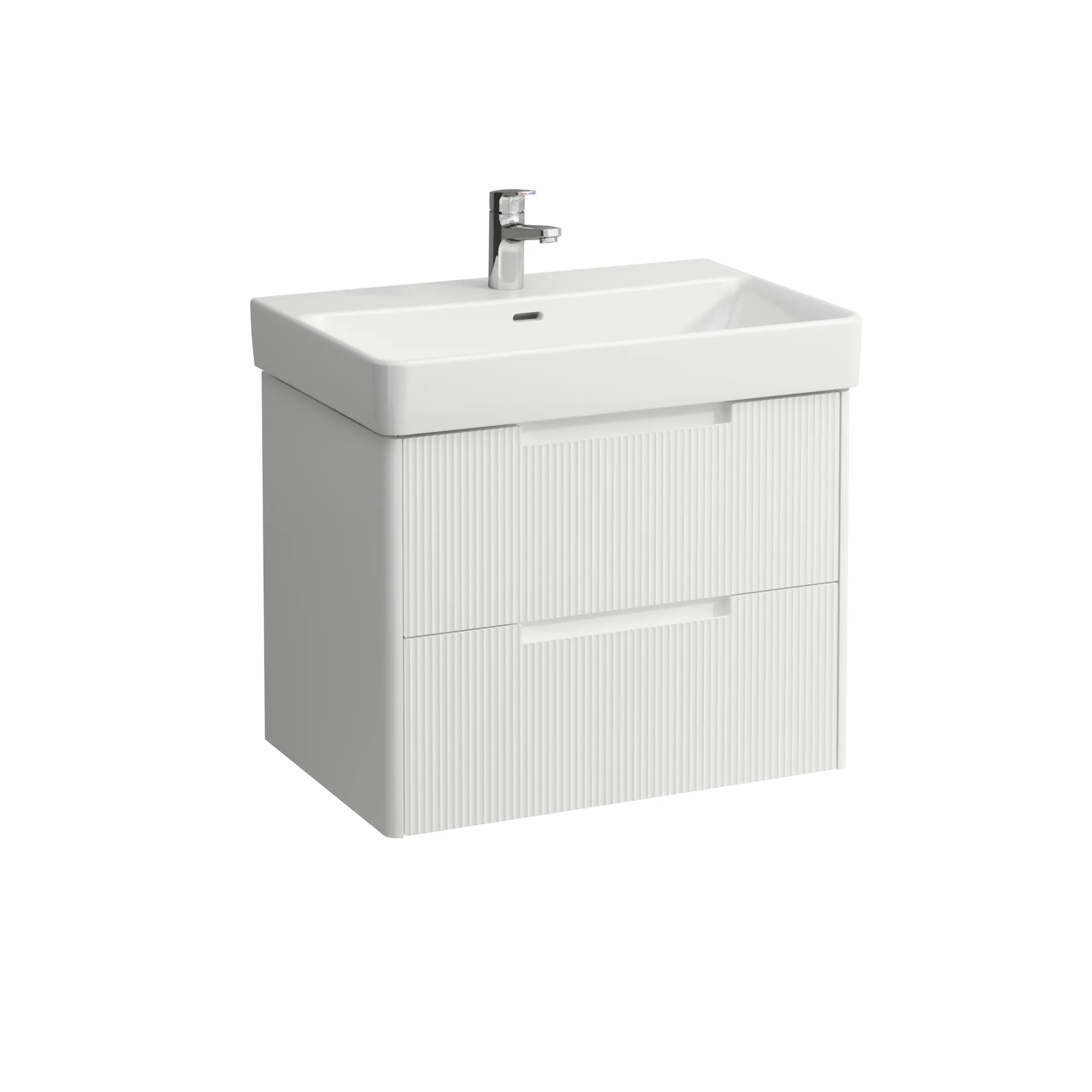 Waschtischunterbau JUNA für PRO S 446x669x515 2 Schubladen mit Griffmulde für Waschtisch H810967 weiß matt