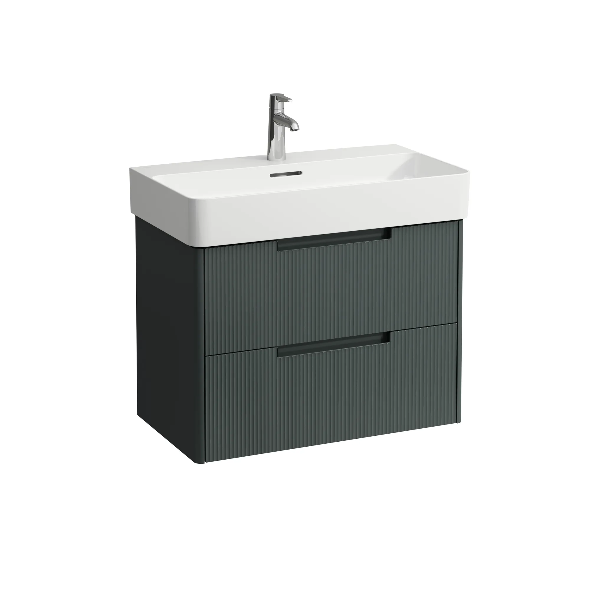 Waschtischunterbau JUNA für VAL 400x719x515 2 Schubladen mit Griffmulde für Waschtisch H810285 weiß matt