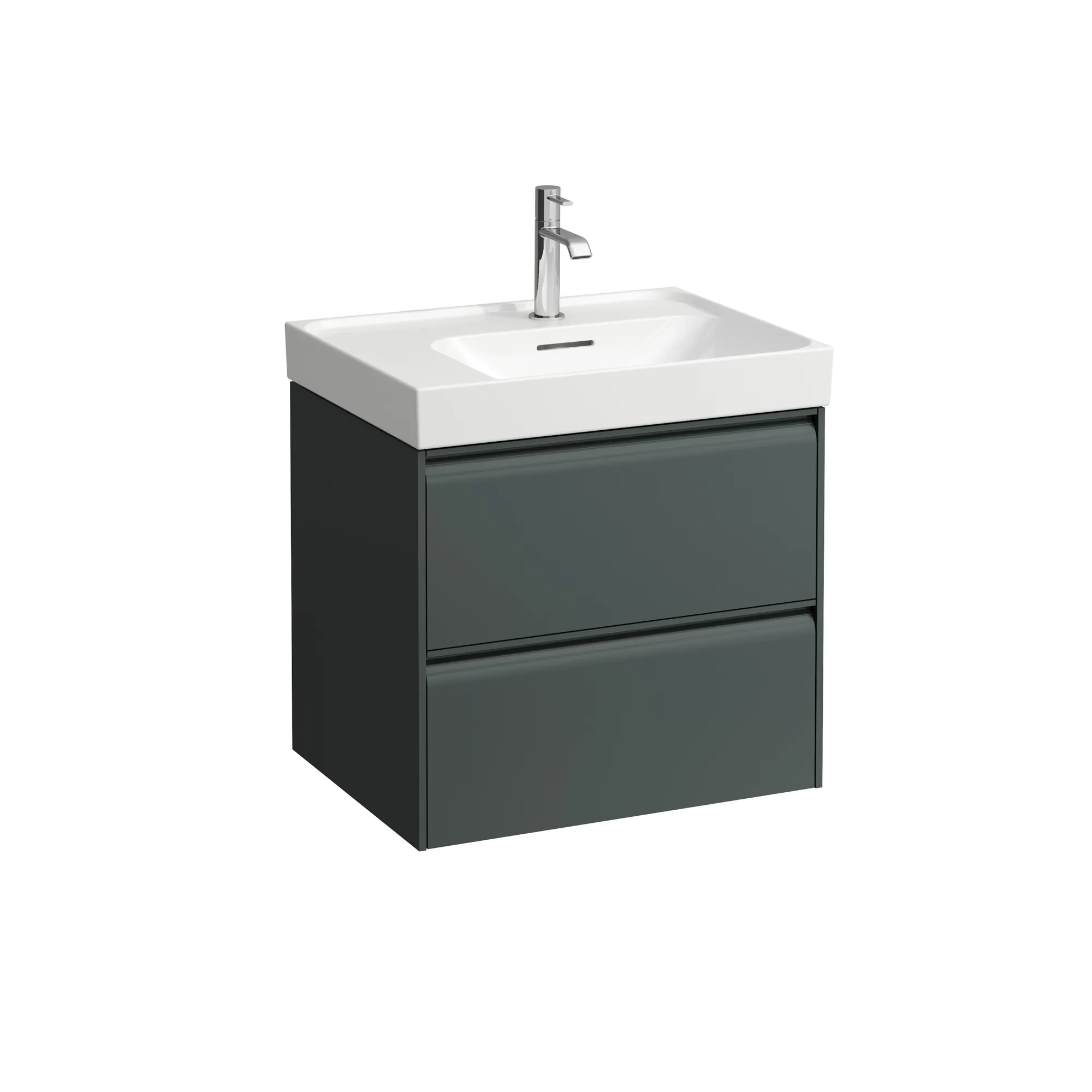 Waschtischunterbau MEDA 448x584x515 2 Schubladen integrierte Griffleiste für Waschtisch H817112 weiß matt