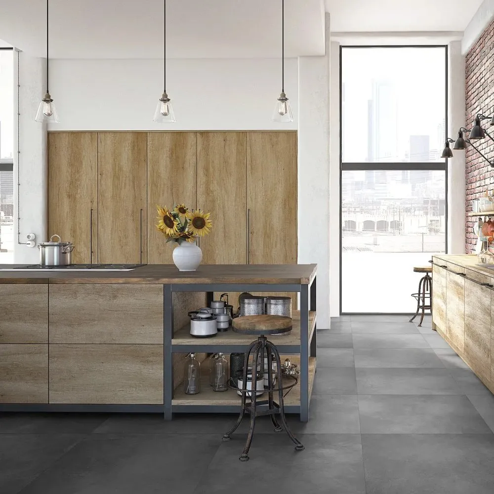 DADO CERAMICA FLIESEN SOLID BLACK NATURAL REKTIFIZIERT 60X120