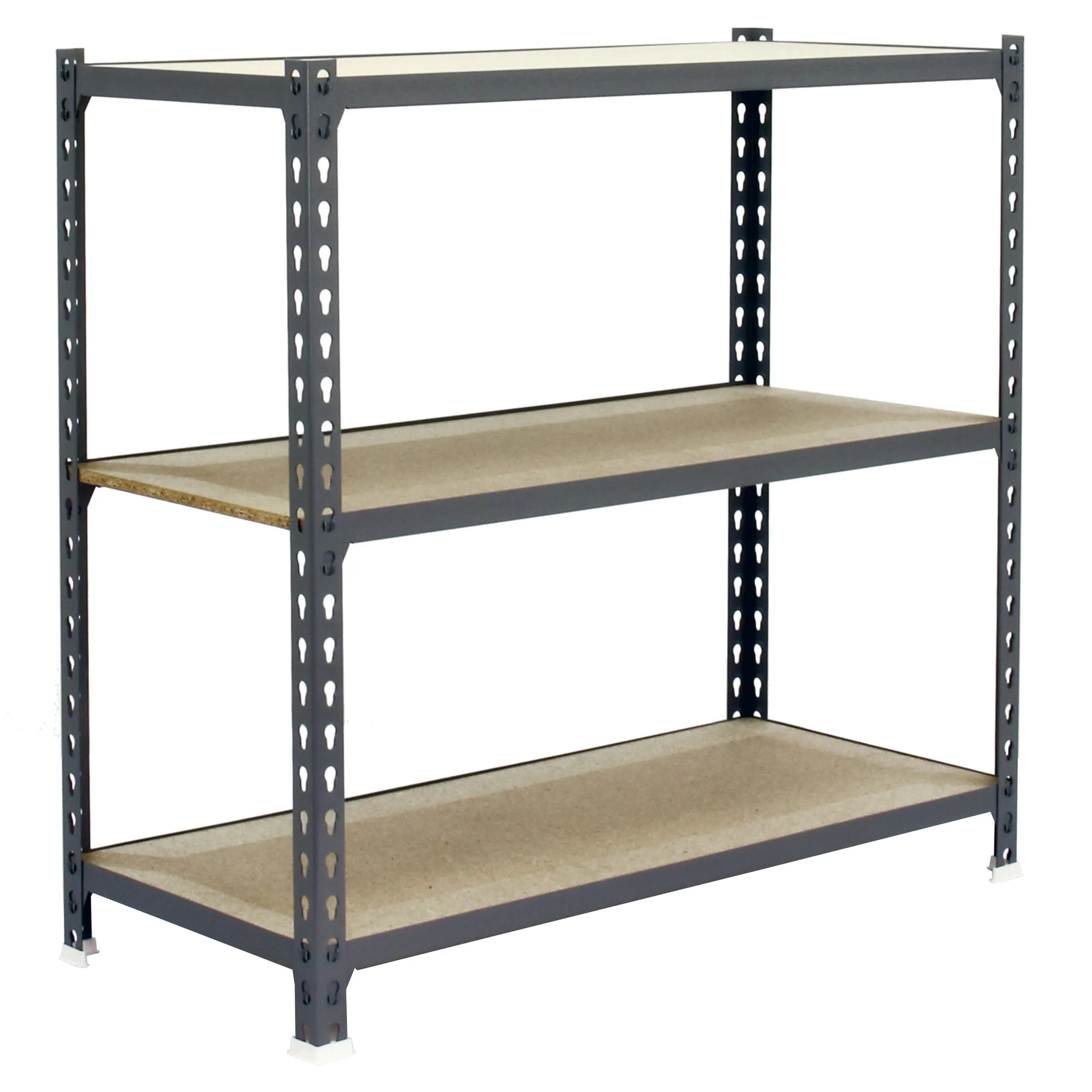 Schwerlastregal SMALL MULI | HxBxT 100x100x40cm | 3 Fachböden | Fachlast 150kg | Grau | Lagerregal Kellerregal Werkstattregal Metallregal Fachbodenregal Steckregal