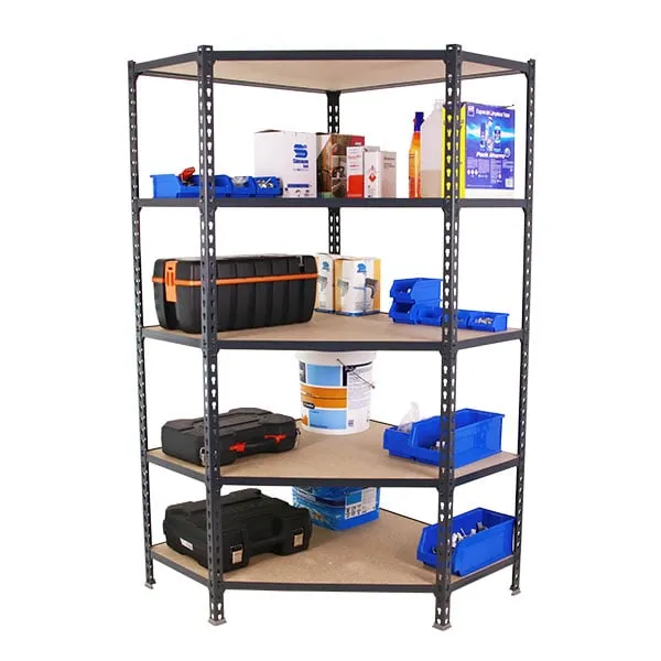 Eckregal MULI | HxBxT 180x90x40cm | 5 Fachböden | Fachlast 200kg | Anthrazit | Lagerregal Kellerregal Werkstattregal Metallregal Fachbodenregal Steckregal