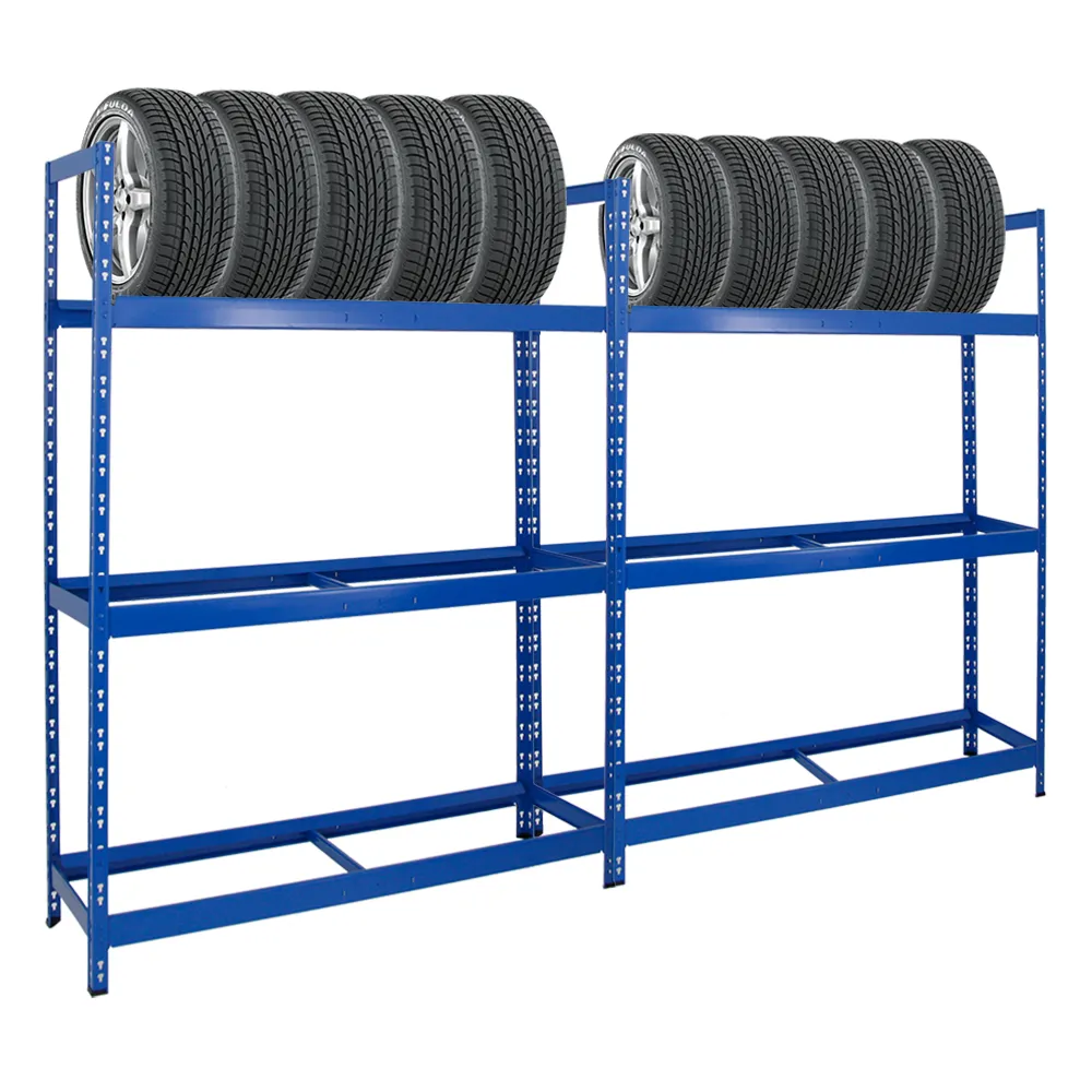 Mega Deal | 2x Reifenregal Tiger XL | HxBxT 200x150x45 cm | 300kg Fachlast | bis zu 36 Reifen | Blau