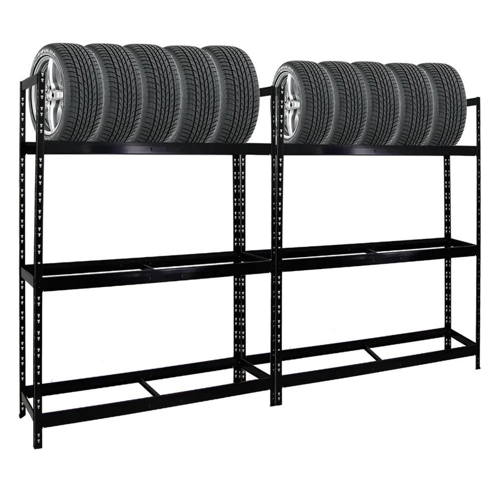 Mega Deal | 2x Reifenregal Tiger XL | HxBxT 200x150x45 cm | 300kg Fachlast | bis zu 36 Reifen | Schwarz