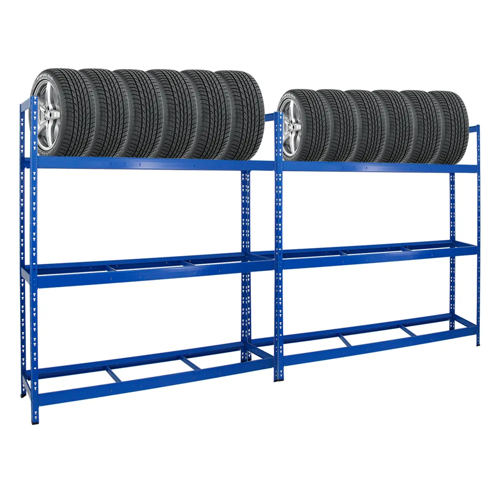Mega Deal | 2x Reifenregal Tiger XL | HxBxT 200x180x45 cm | 300kg Fachlast | bis zu 42 Reifen | Blau